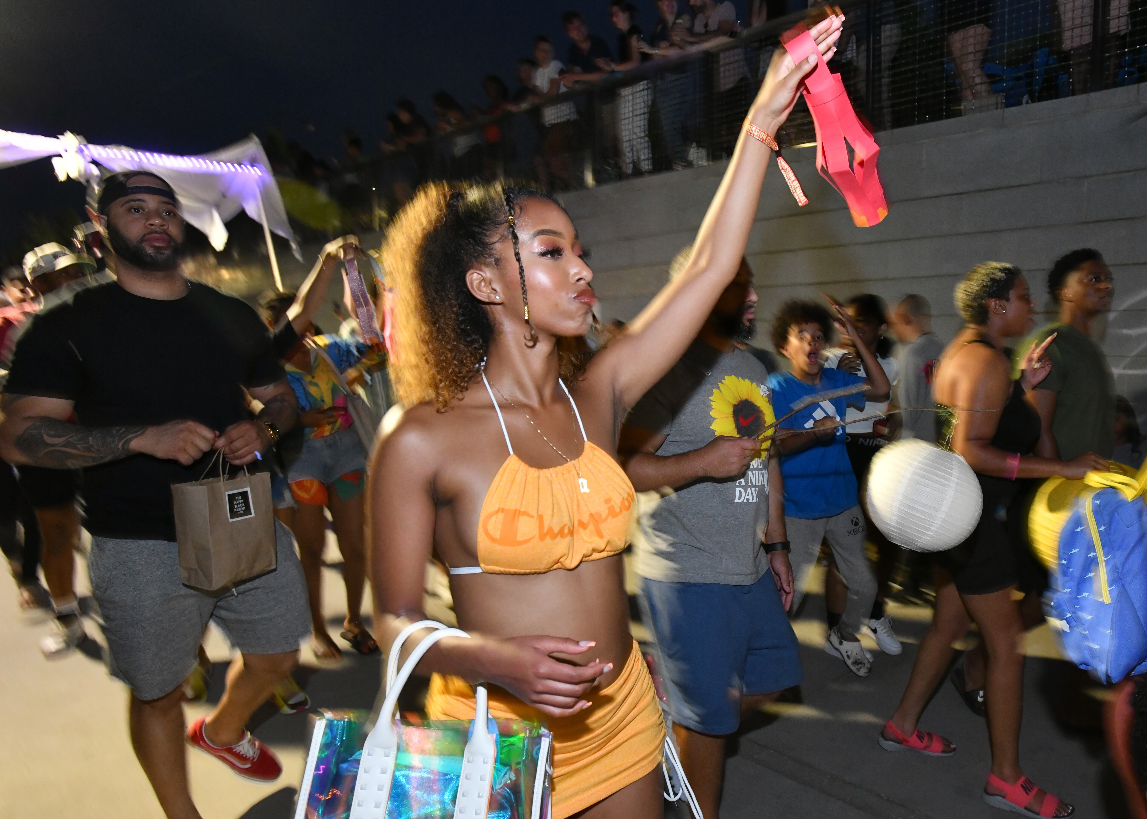 After a two-year hiatus because of the pandemic, thousands of participants and onlookers enjoy the Atlanta Beltline Lantern Parade on the Westside Trail on Saturday night, May 21, 2022. (Hyosub Shin / Hyosub.Shin@ajc.com)