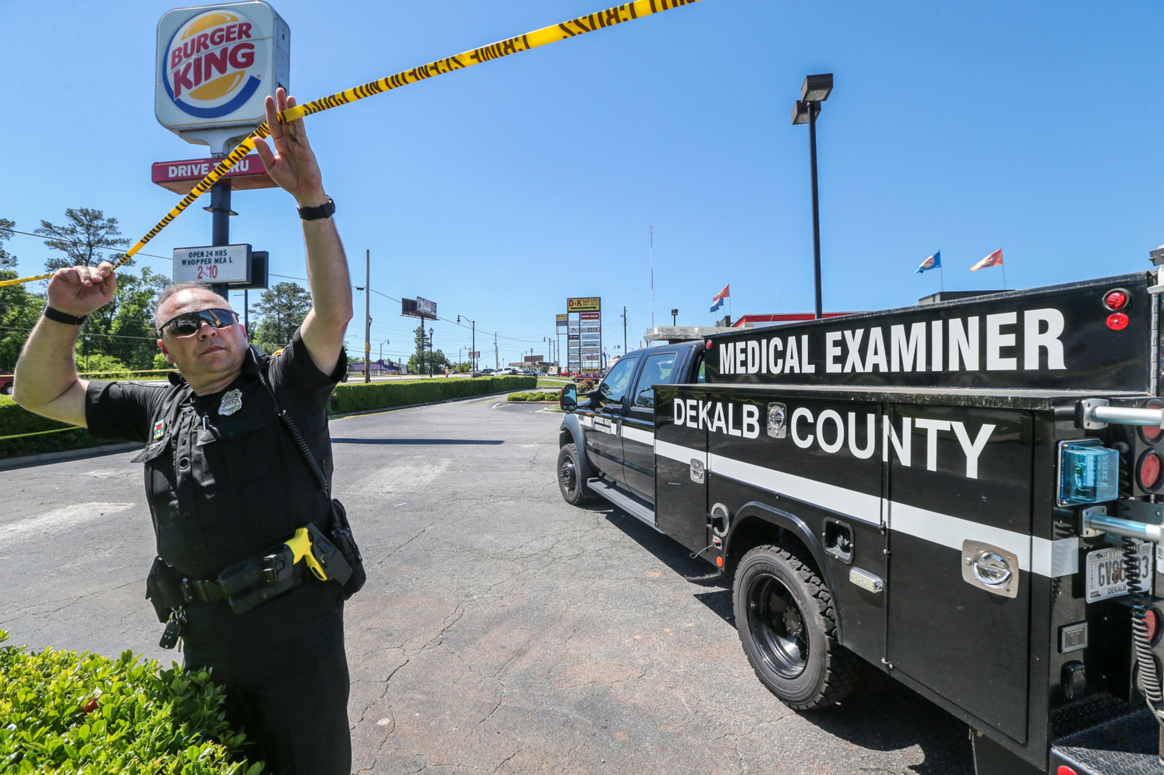 May 8, 2017 Atlanta: A man diedÊand a woman was injuredÊafter they were shot during an argument inside aÊBurger King in DeKalb County on Monday, May 8, 2017 police said. The victim, who has not been identified, walked inside the restaurant on the 4000 block of Memorial Drive and began arguing with another man who was already there with the woman, DeKalb police spokeswoman Shiera Campbell said at a news conference. Police said all three were acquaintances.Ê Campbell said the argument escalated to a fight and ended with the suspect shooting the 37-year-old victim. The man stumbled out of the restaurant and died at the scene.Ê The woman was shot in the hand from the same bullet that killed the victim. She was taken to a hospital and is in stable condition, police said. The suspected shooter is in custody.Ê No one else was injured in the shooting, DeKalb police Maj. Stephen Fore confirmed. It is not known if other customers were inside the Burger King at the time. JOHN SPINK/JSPINK@AJC.COM