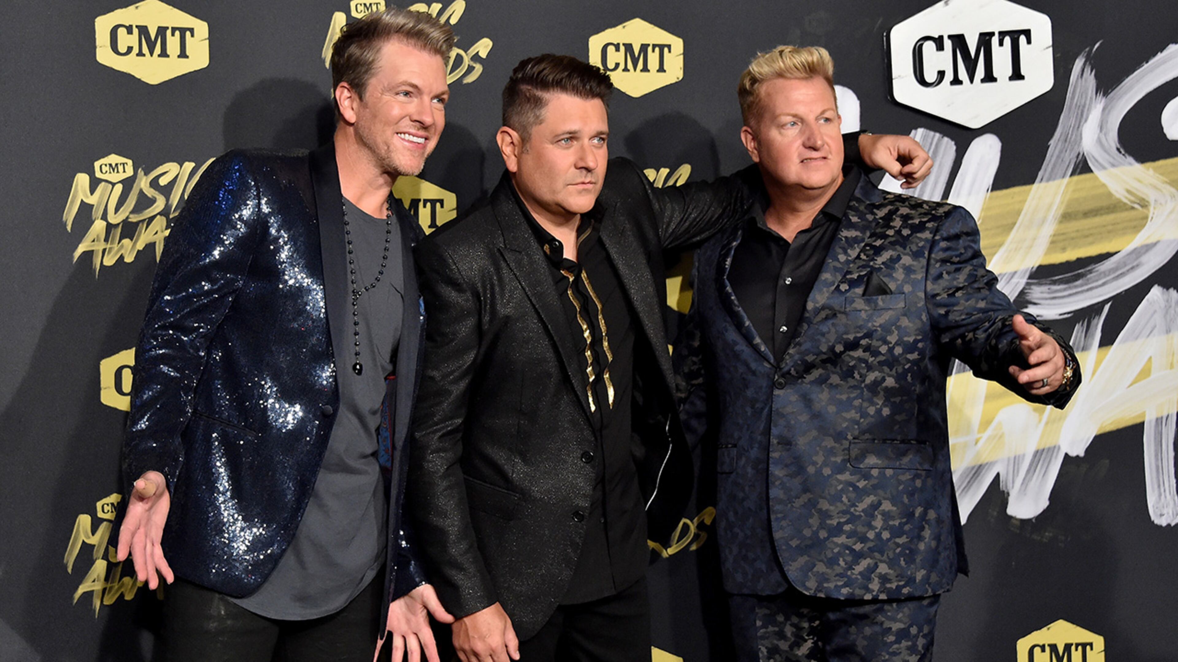 NASHVILLE, TN - JUNE 06: (L-R) Joe Don Rooney, Jay DeMarcus, and Gary LeVox of Rascal Flatts attend the 2018 CMT Music Awards at Bridgestone Arena on June 6, 2018 in Nashville, Tennessee. (Photo by Mike Coppola/Getty Images for CMT)