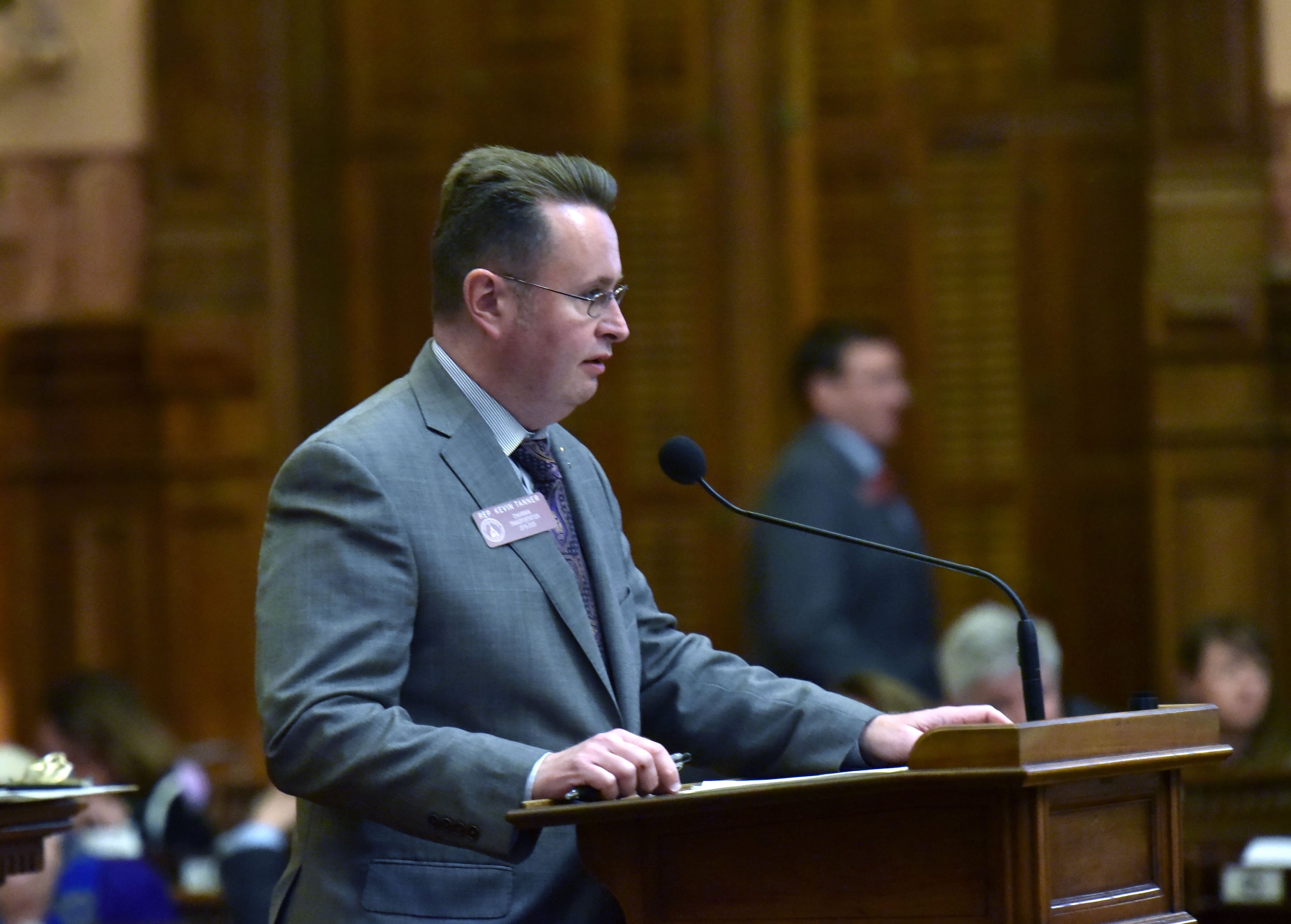 March 7, 2019 Atlanta - Rep. Kevin Tanner introduces his bill HB 454 relating to motor vehicles and traffic in the House Chambers during Crossover day at the Capitol on Thursday, March 7, 2019. Hundreds of bills hang in the balance at the Georgia Capitol on Thursday, the self-imposed deadline for legislation to pass at least one chamber. Dozens of bills ranging from the hotly contested to the mundane will be debated on Crossover Day, which occurs on the 28th business day of each yearâs 40-day legislative session. HYOSUB SHIN / HSHIN@AJC.COM