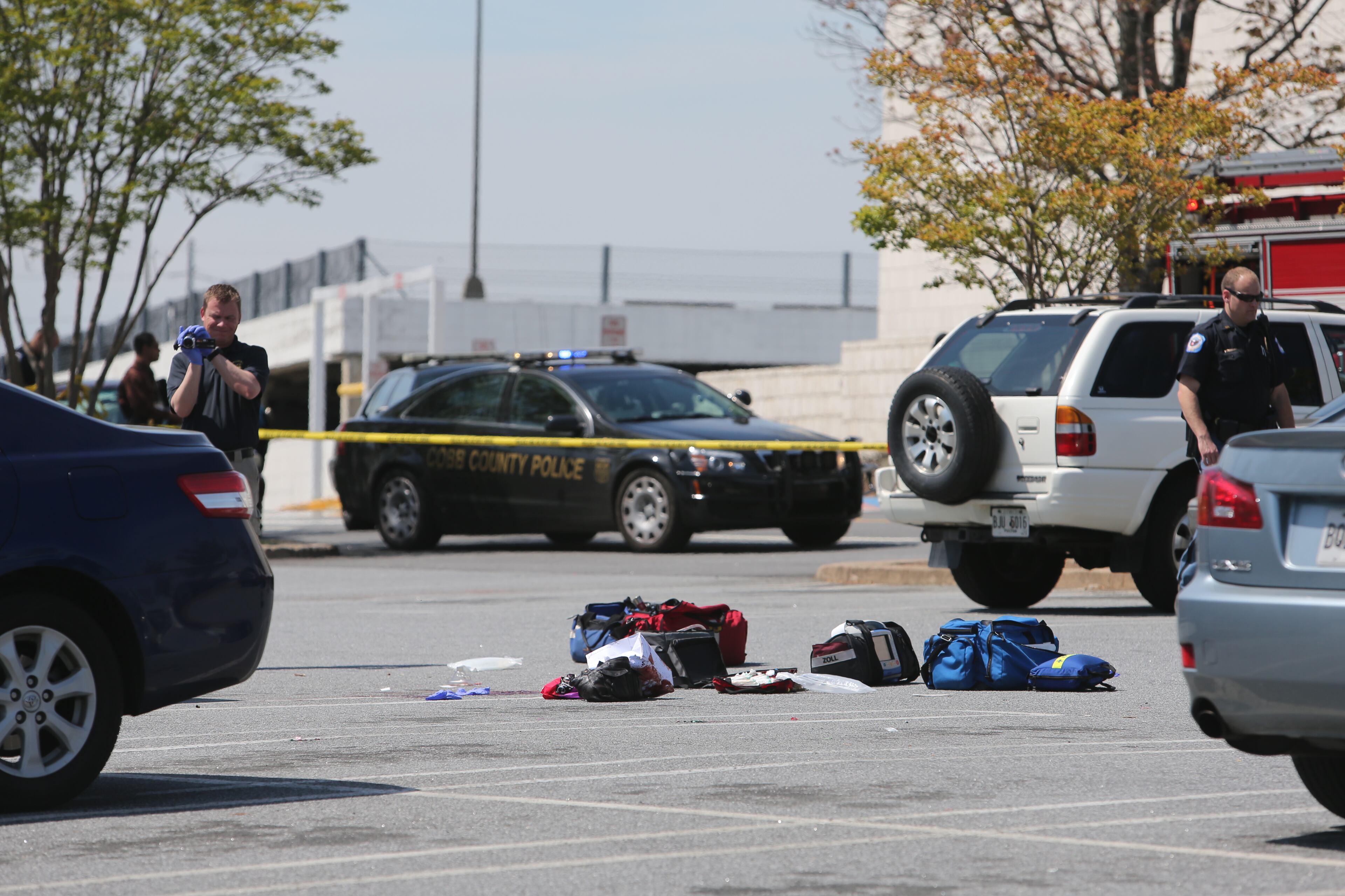 A shooting Monday outside Cumberland Mall injured at least one person, police said. The shooting happened in the mall parking lot at about 2:20 p.m.