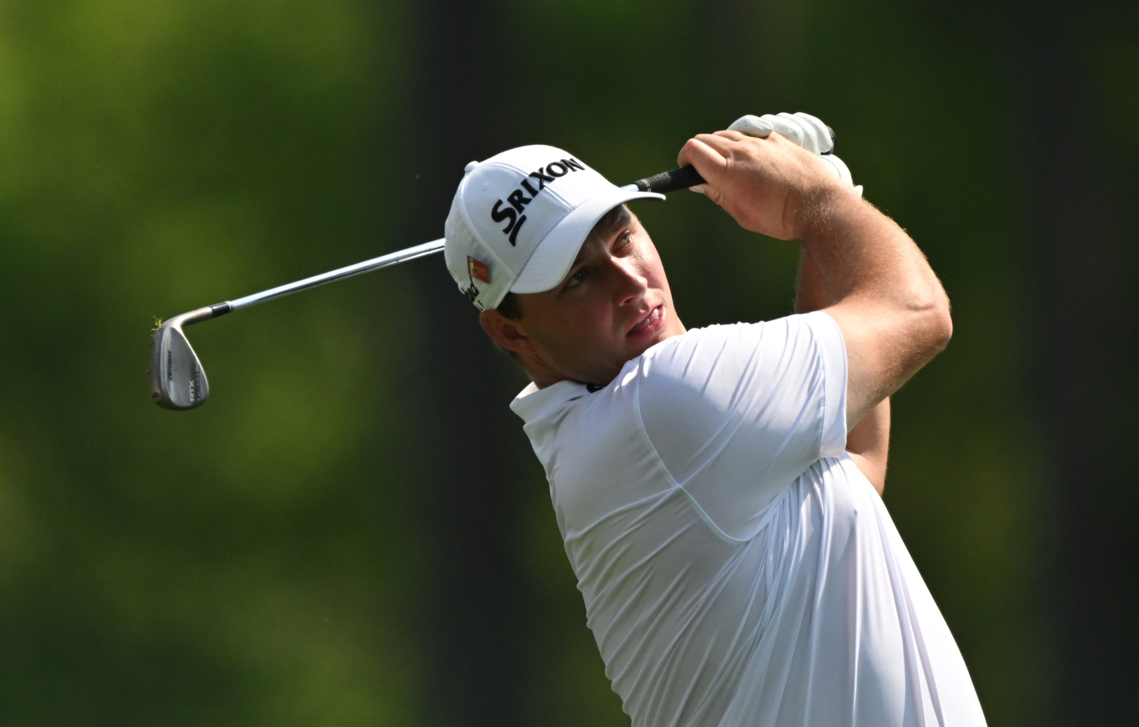 Sepp Straka tees off from 12th tee on second round of the 2023 Masters Tournament at Augusta National Golf Club, Friday, April 7, 2023, in Augusta, Ga. (Hyosub Shin / Hyosub.Shin@ajc.com)