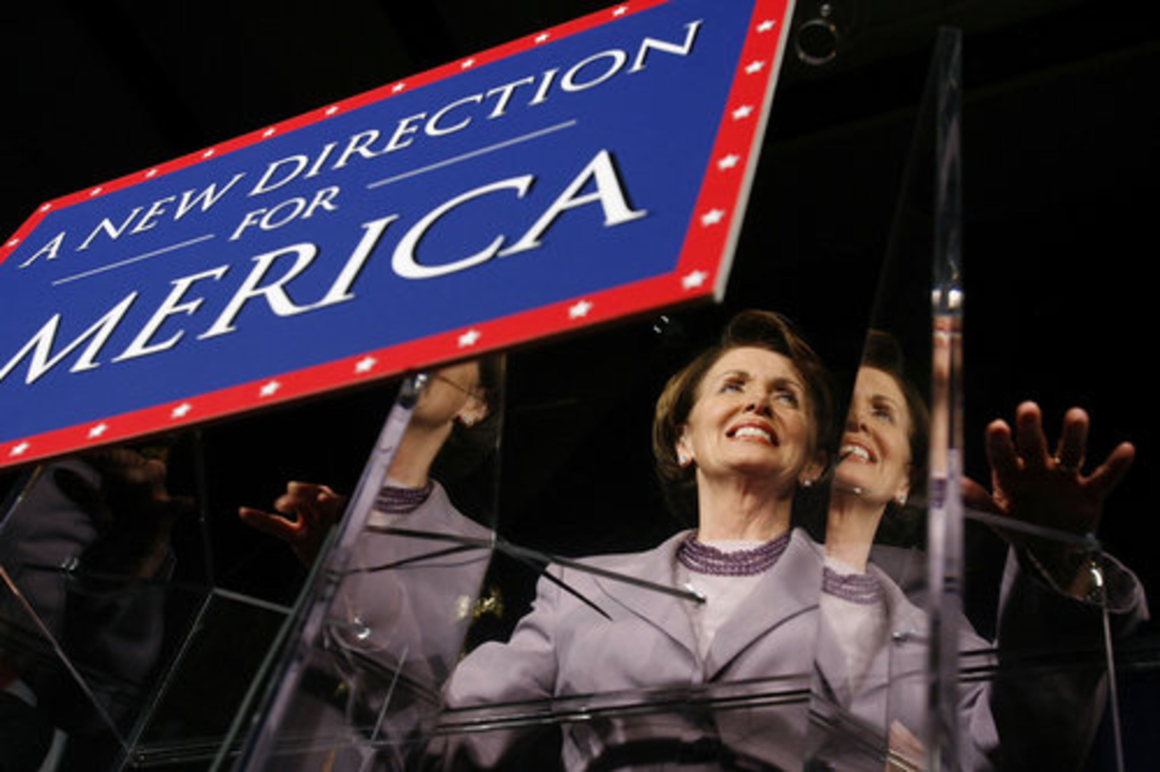 November 7, 2006 -- The Democratic Party, led by Speaker of the House Nancy Pelosi, won control of the U.S. House and Senate in midterm congressional elections overshadowed by the war in Iraq. The Democrats ousted a Republican majority that had ruled the House since the 1994 elections, and the Senate as well except for a period in 2001-02, handing Republican President George W. Bush a defeat that would shape his final two years in office.