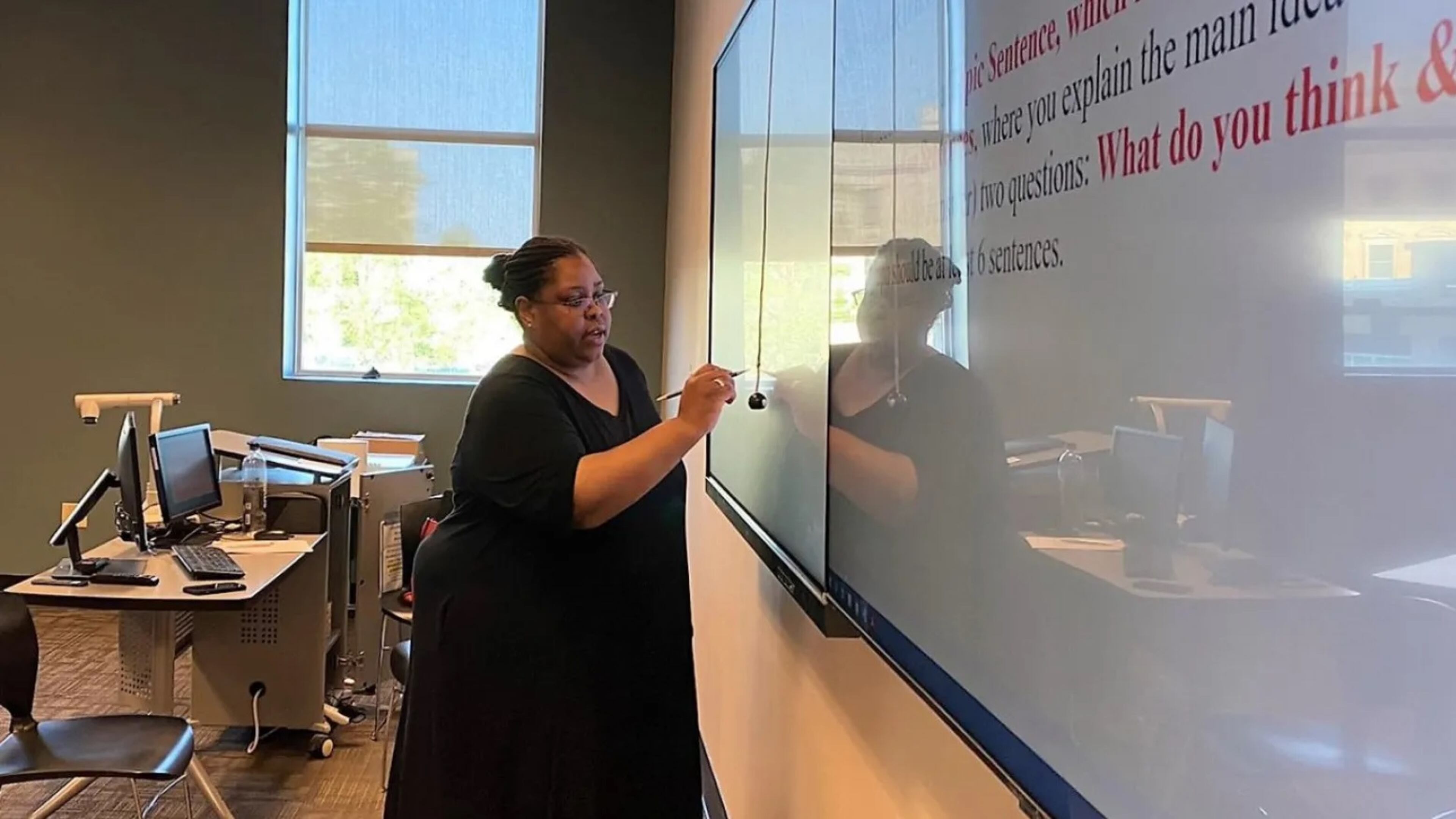 Ivy Tech Community College overhauled remedial education over the last decade. Leaders said the changes have helped substantially more students graduate on time. Tiffani Butler is teaching English 111, which is required for many students, in Indianapolis. Courtesy of Dylan Peers McCoy/WFYI