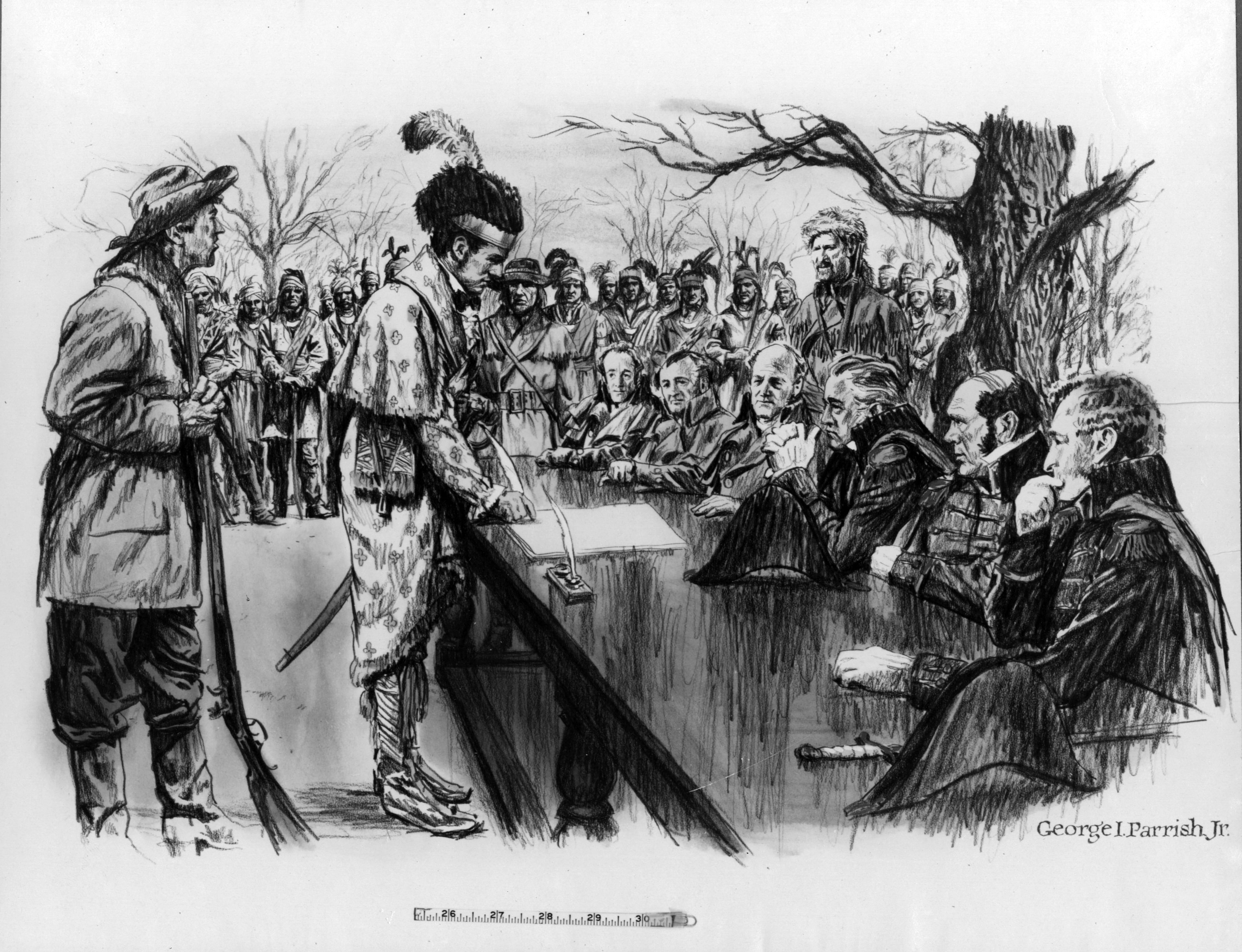 William McIntosh, a well-connected Native American leader who was the son of a British military officer and a Muscogee woman, agreed to the 1825 Treaty of Indian Springs. Protesting that McIntosh did not have the authority to give away their land, the Muscogee people ordered his execution. (Image courtesy of the Kenan Research Center at the Atlanta History. Photographed by George Parrish.)