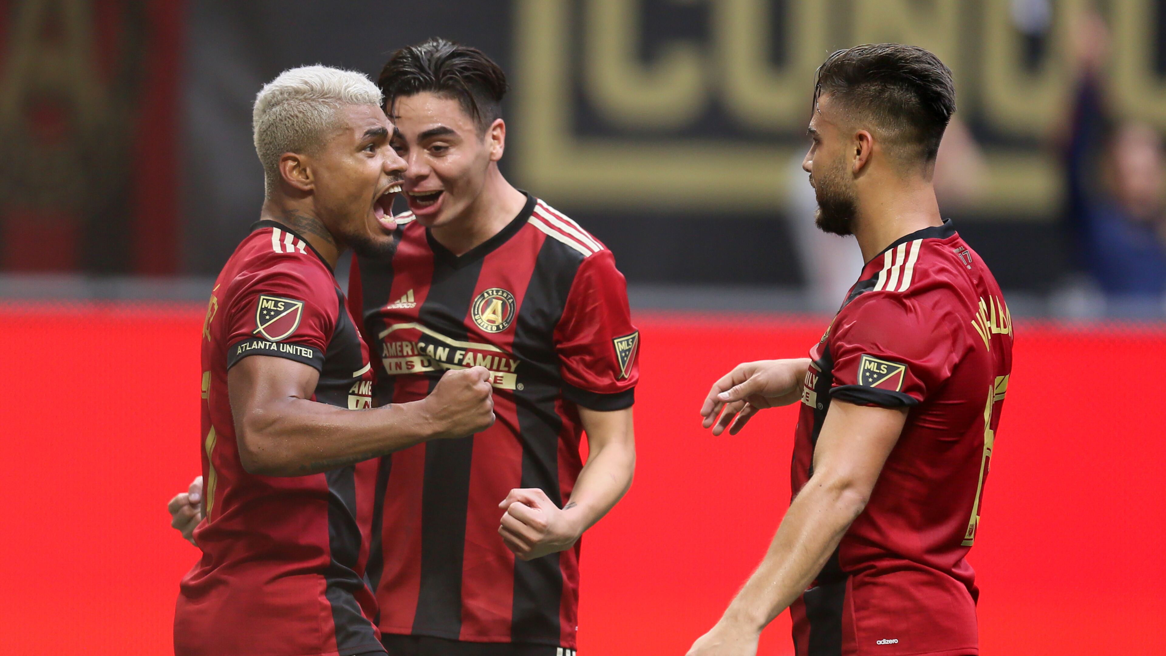 Josef Martinez reacts after scoring the second goal of the team for the lead but Toronto FC manage to tied the game by the end of the match.