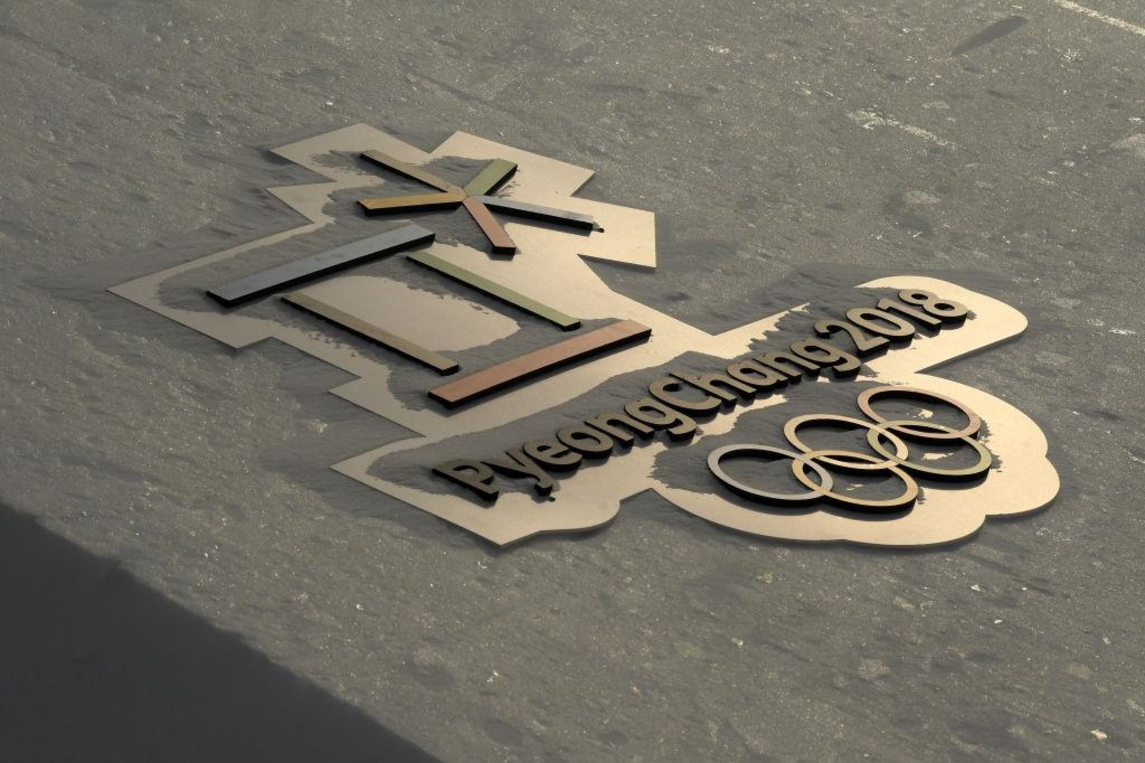 PYEONGCHANG-GUN, SOUTH KOREA - FEBRUARY 10: The PyeongChang 2018 & Olympic Rings logo is seen during the Men's Slopestyle qualification on day one of the PyeongChang 2018 Winter Olympic Games at Phoenix Snow Park on February 10, 2018 in Pyeongchang-gun, South Korea. (Photo by David Ramos/Getty Images)