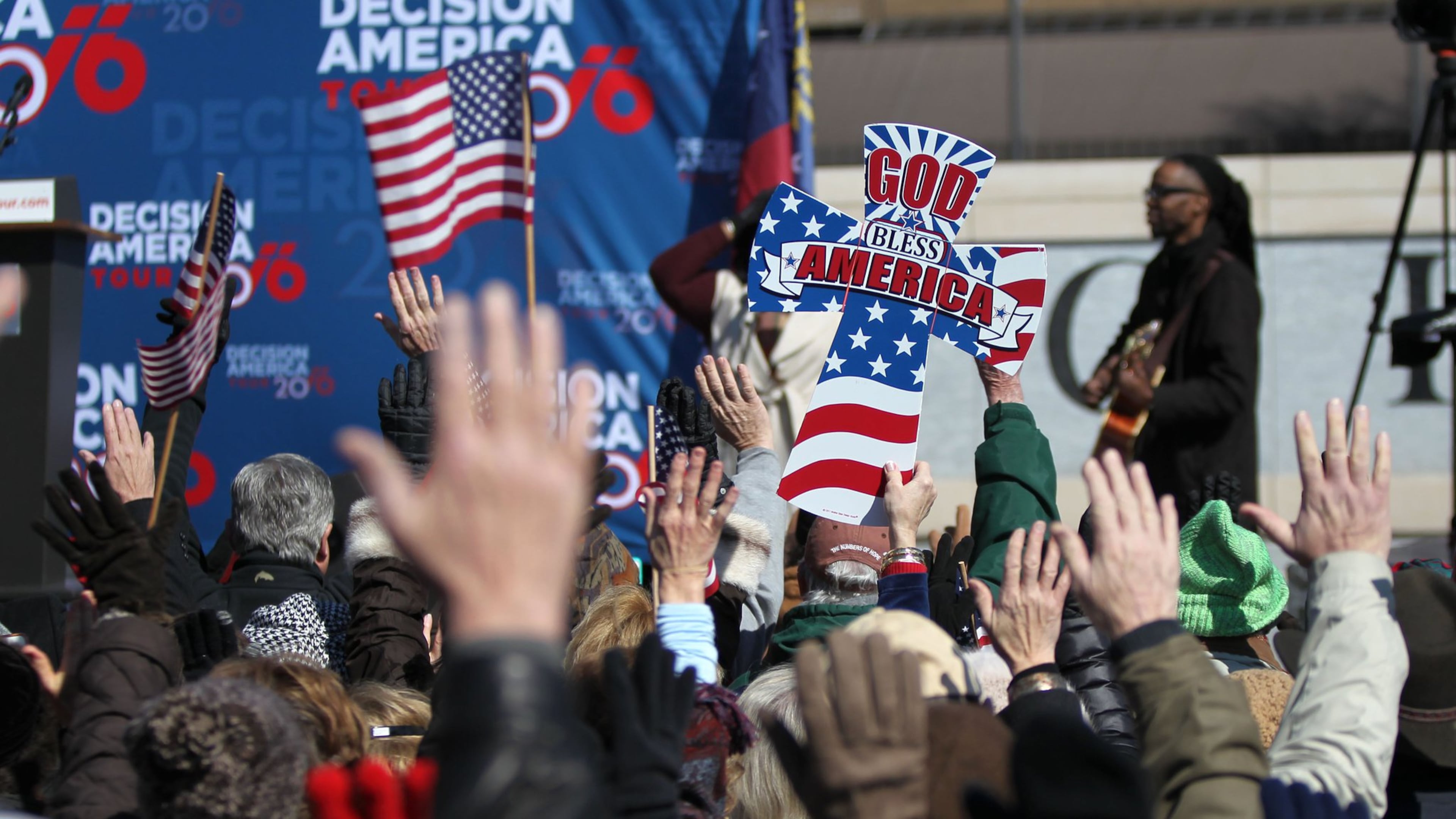 The scene last year as thousands attended a rally at the Georgia Capitol organized by evangelist Franklin Graham. The rally was part of Graham’s Decision America Tour 2016. TAYLOR CARPENTER / TAYLOR.CARPENTER@AJC.COM