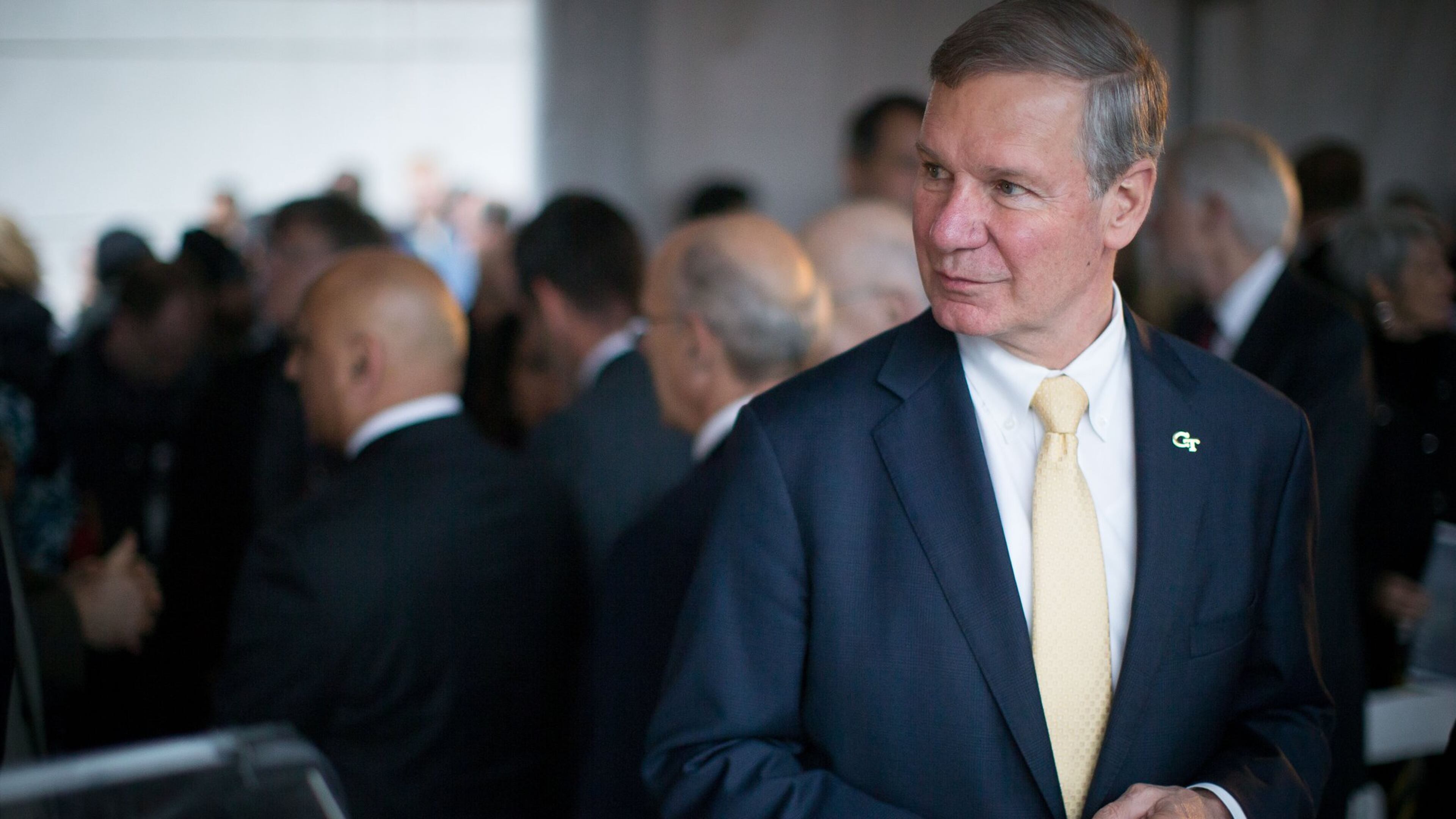 Georgia Tech President Bud Peterson during the ground breaking ceremony of Coda at Tech Square, Tuesday, Dec. 13, 2016, in Atlanta. The second phase of Technology Square, which is expected to be finished in 2019, will be a 21-story building that will be for Georgia Tech and the private sector. Branden Camp/Special