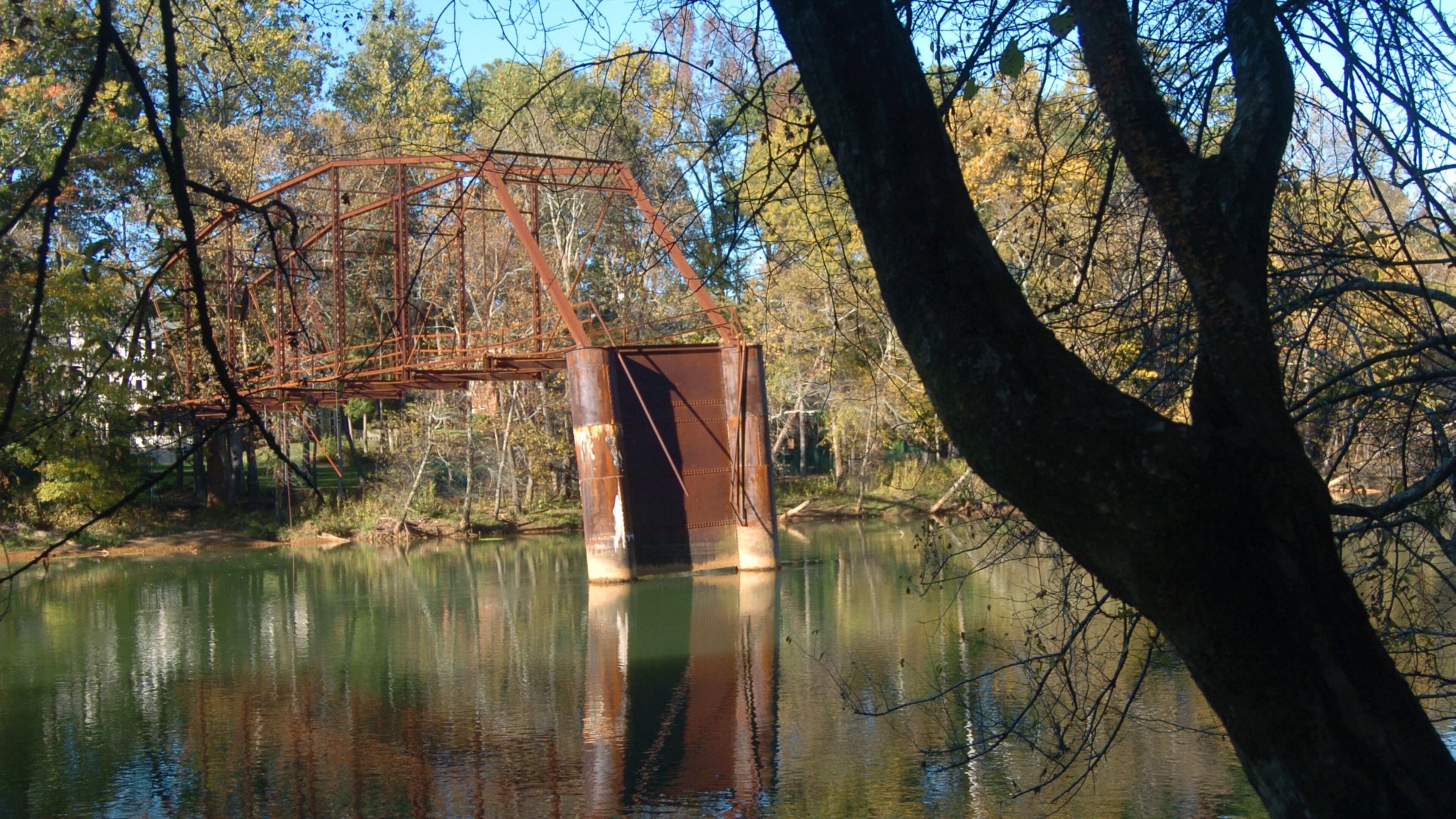 A file photo of the historic Jones Bridge. These remnants of the bridge collapsed into the Chattahoochee River on Thursday, Jan. 25, 2018. AJC FILE PHOTO
