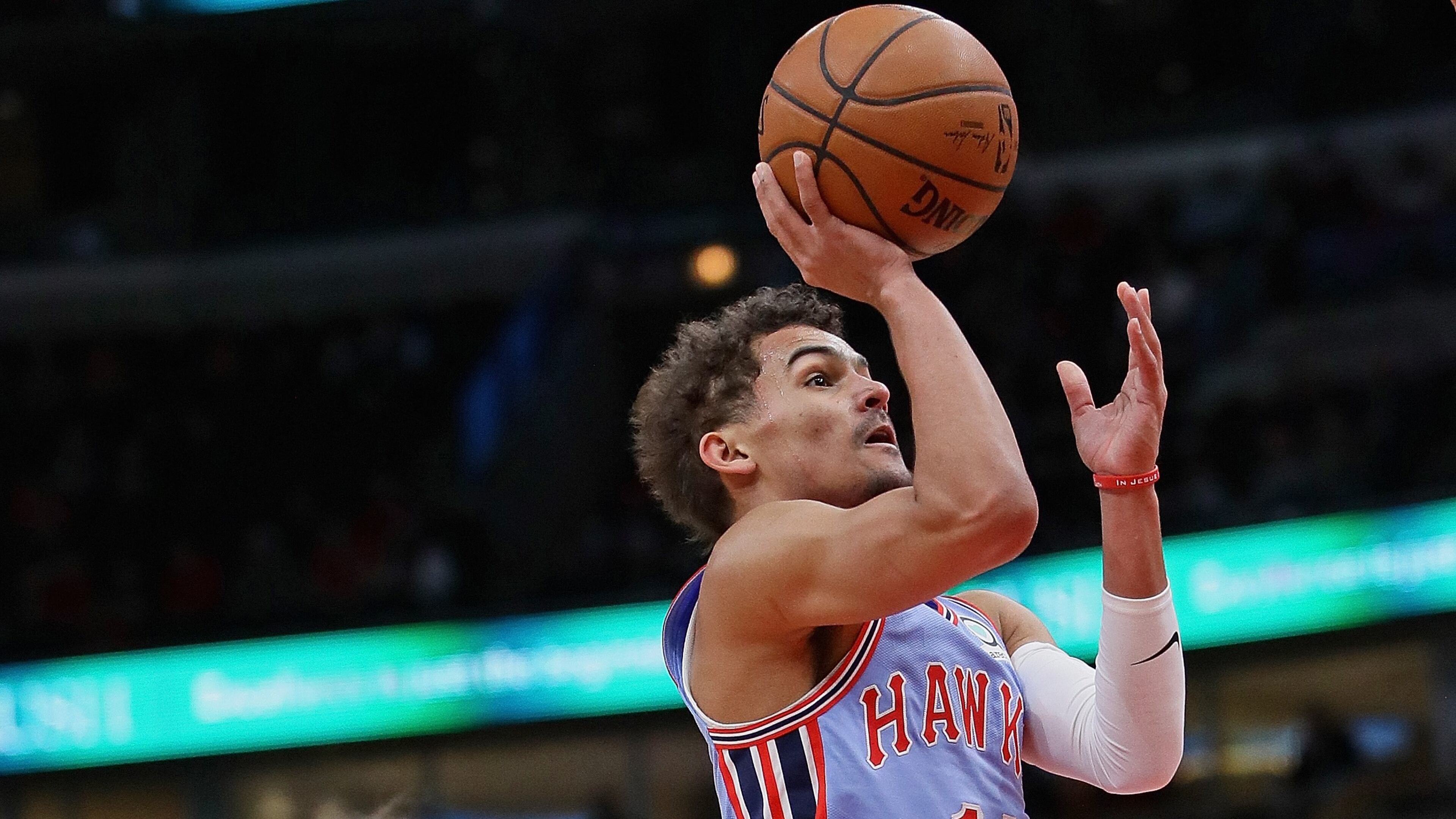 Trae Young of the Atlanta Hawks puts up a shot against the Chicago Bulls at the United Center on March 03, 2019 in Chicago, Illinois.