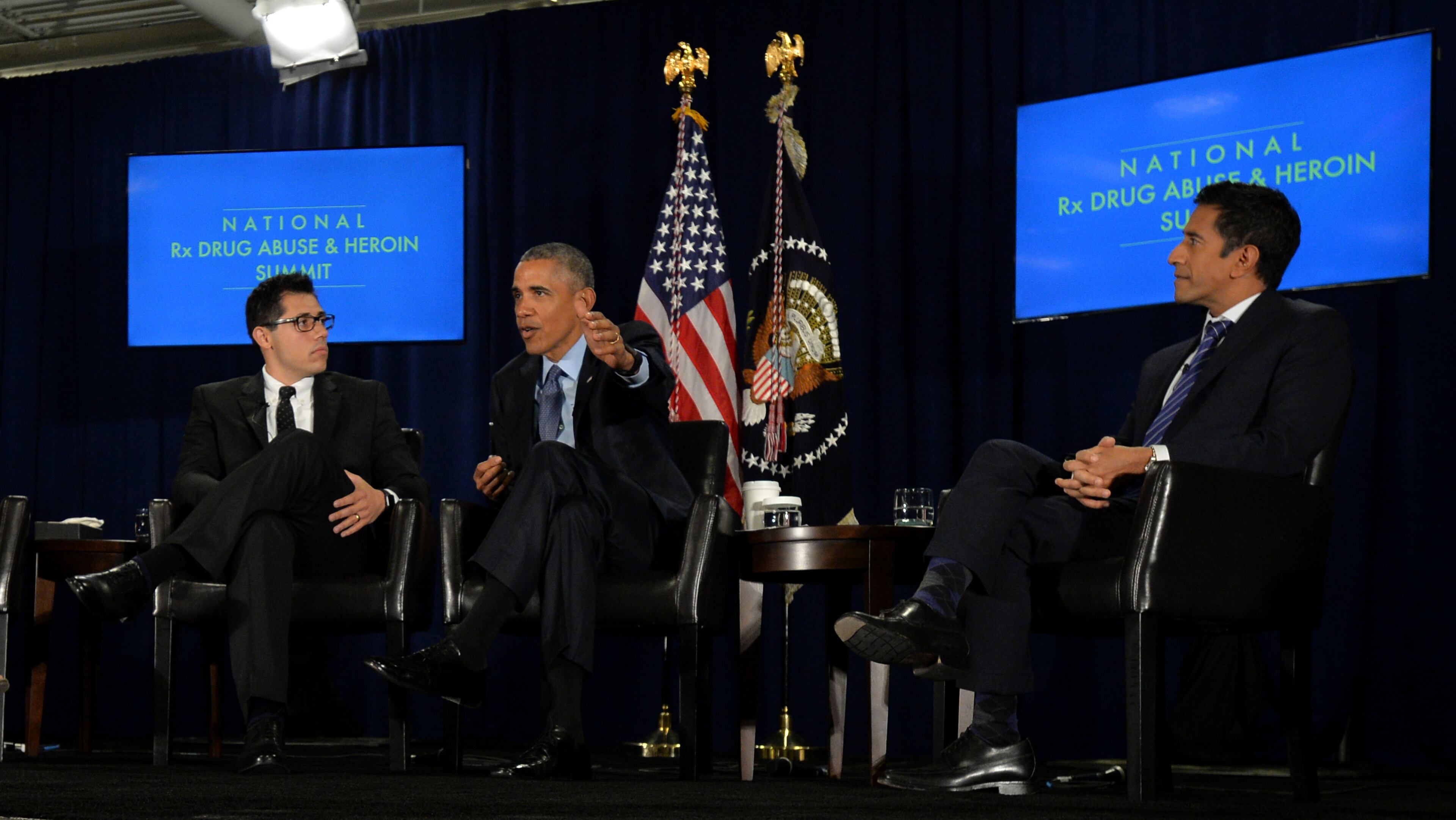 President Barack Obama takes part in a panel discussion at the National Rx Drug Abuse & Heroin Summit Tuesday, March 29, 2016. BRANT SANDERLIN/BSANDERLIN@AJC.COM
