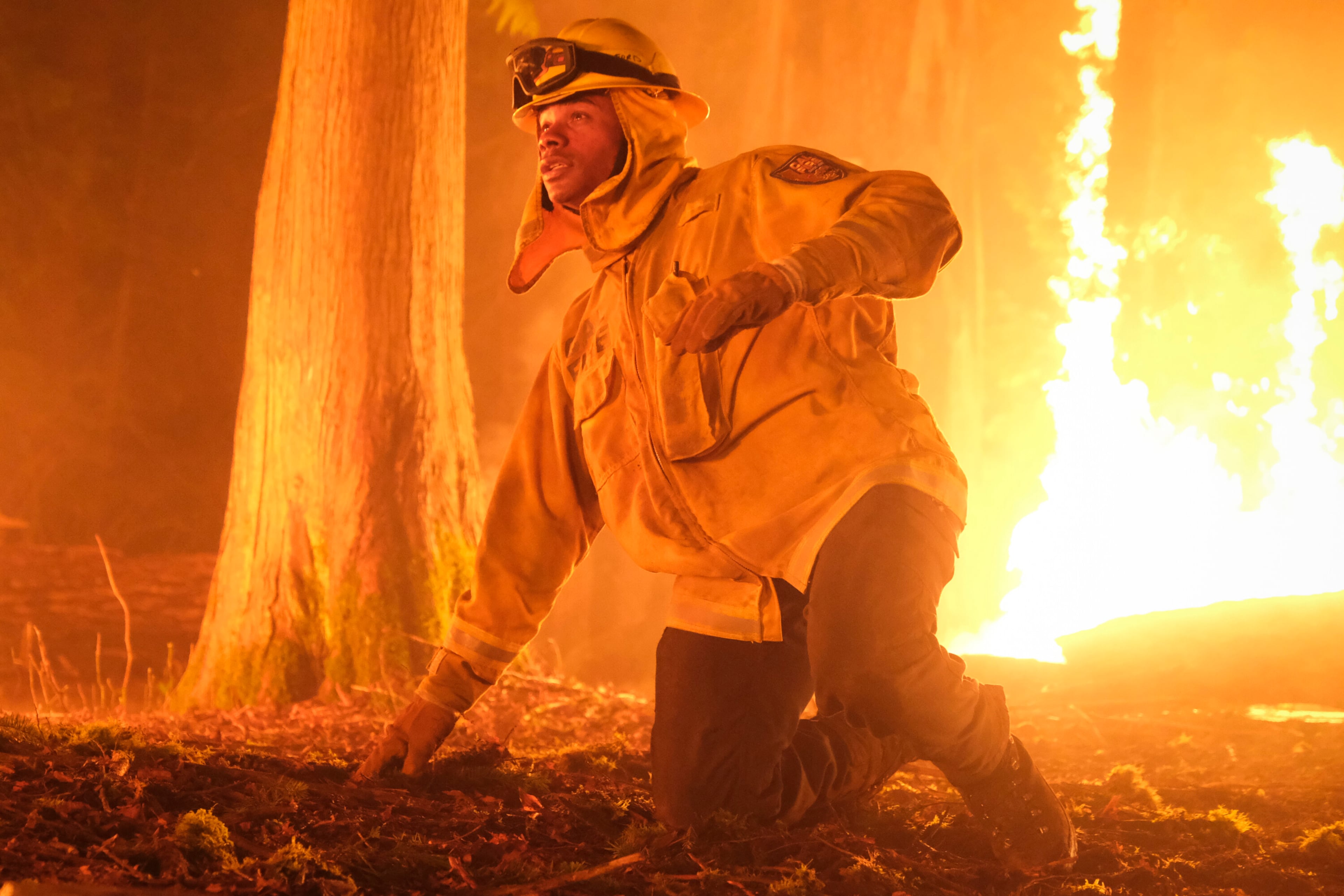 Pictured: Jordan Calloway as Jake Crawford in "Fire Country" on CBS. Photo: Bettina Strauss/CBS ©2022 CBS Broadcasting, Inc. All Rights Reserved.