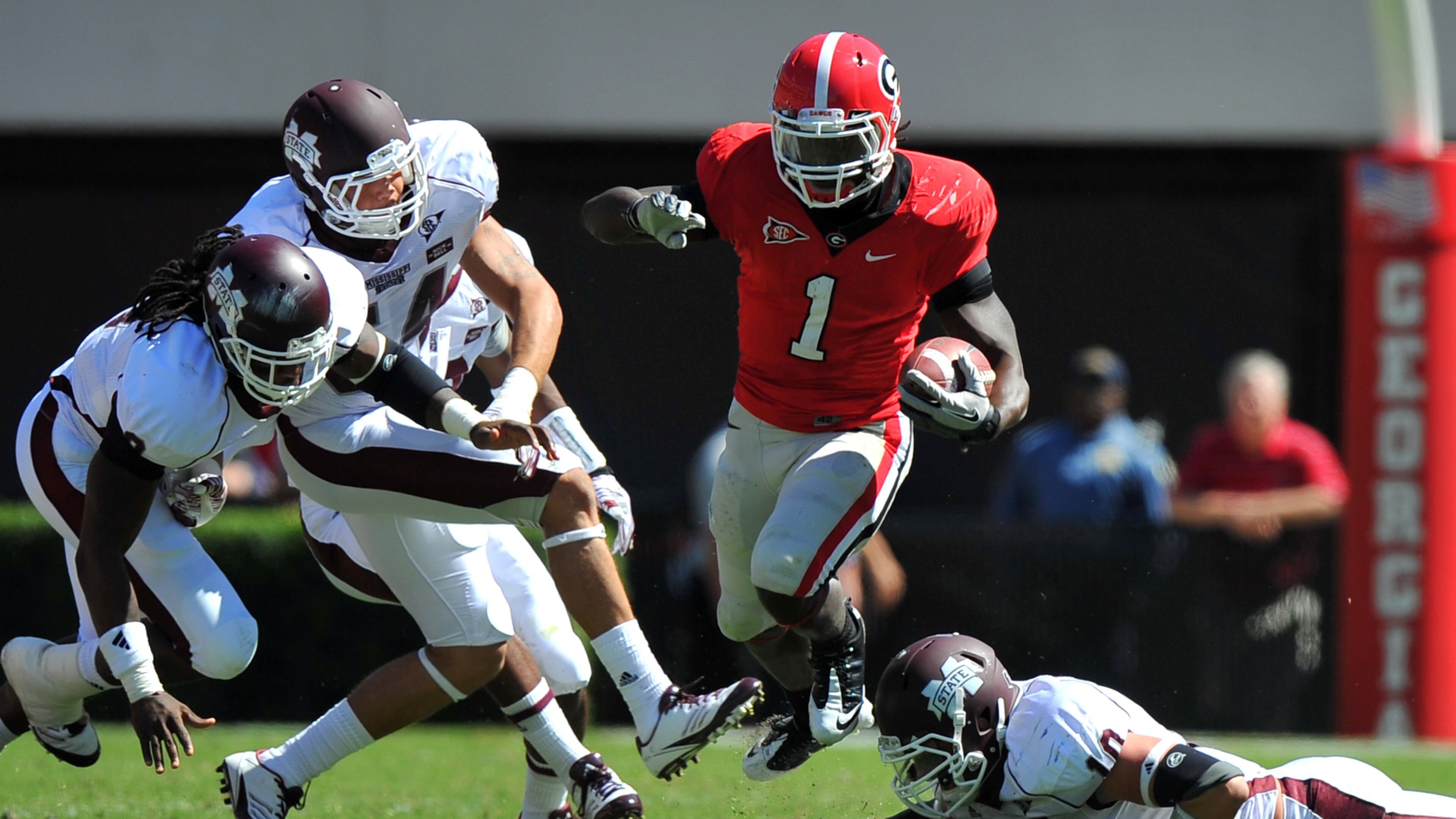 UGA running back Isaiah Crowell during a game in 2011. (AJC file photo)