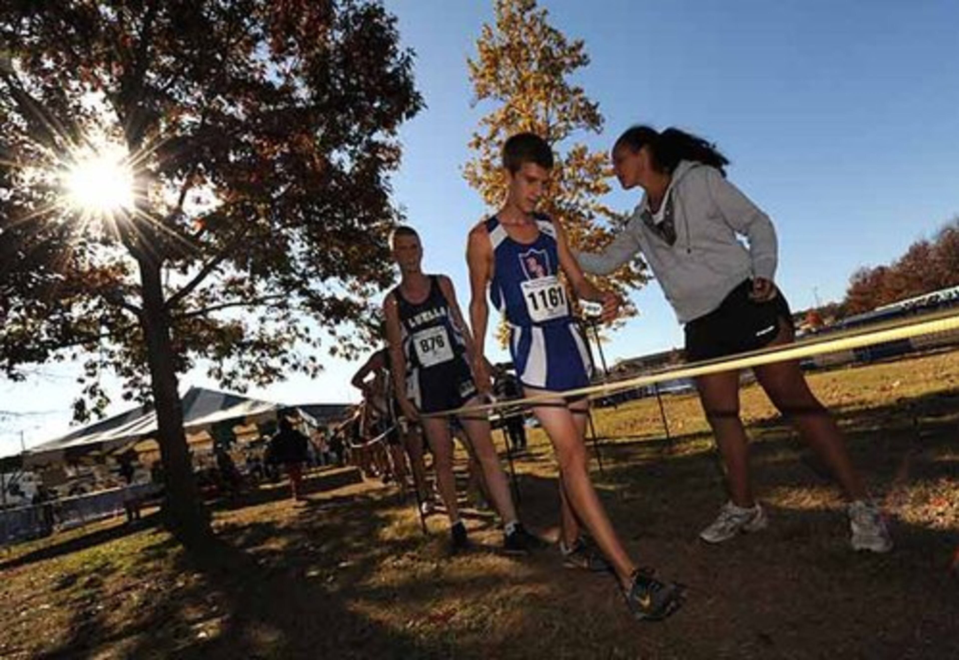 Steve Hoppa of Peachtree Ridge (front) comes through the shoot after helping his team win the state championship.
