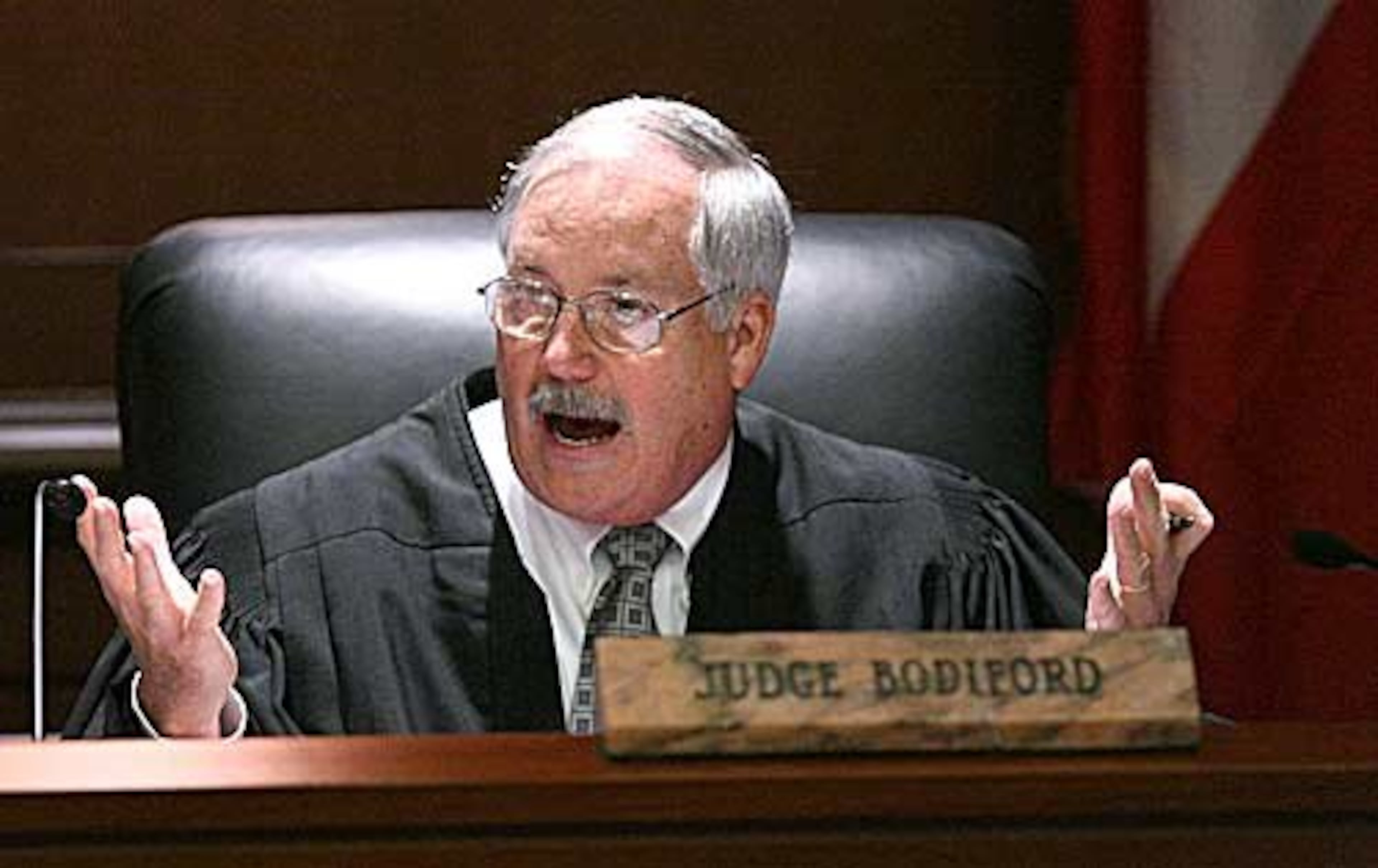 Judge James Bodiford tries to straighten out attorneys on the ways the prosecutors were questioning Atlanta homicide detective Vincent Velazquez.