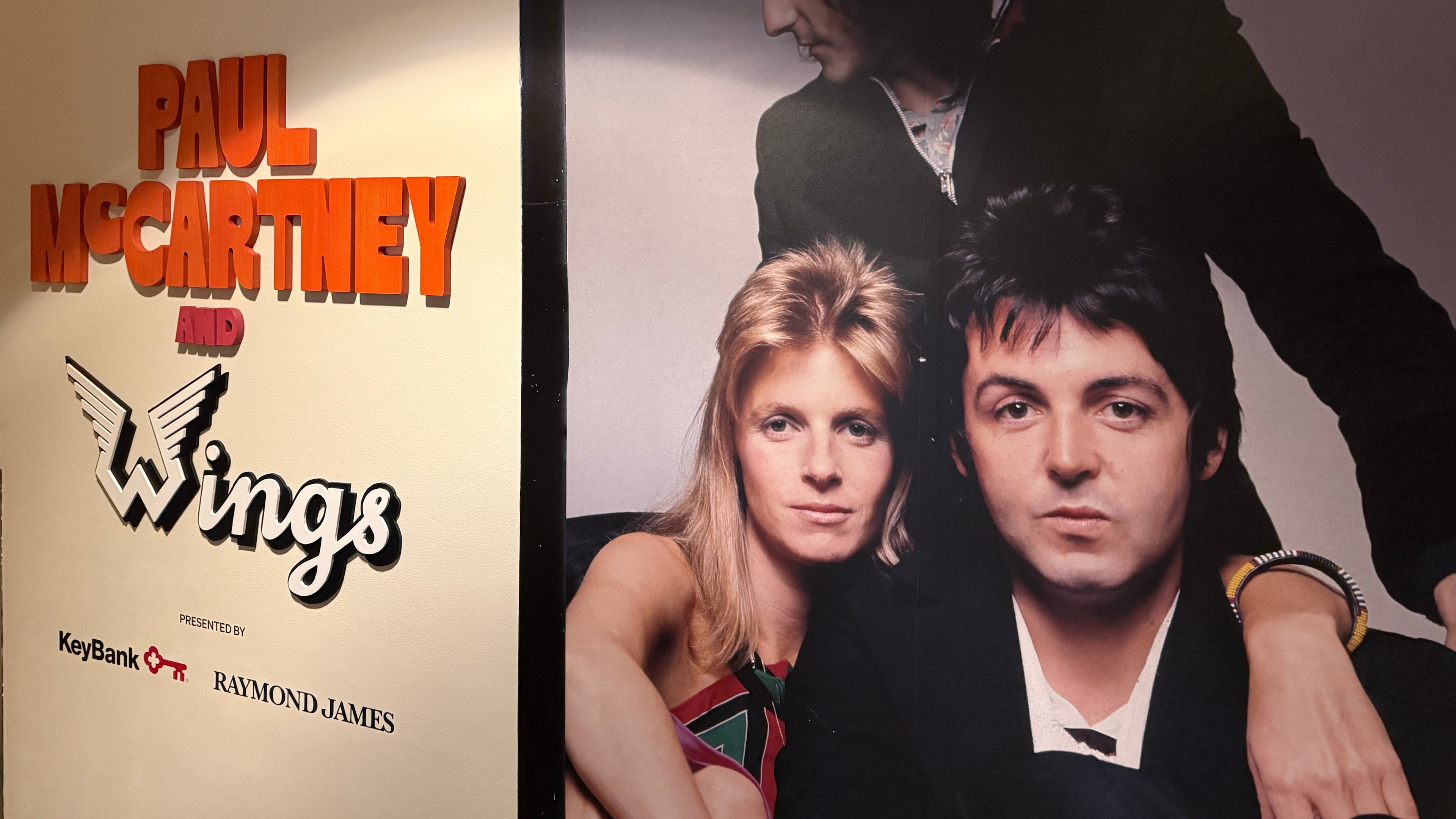 The entrance of the Paul McCartney and WINGS exhibit at the Rock Roll Hall of Fame in Cleveland, Ohio, on Thursday, May 14, 2026. (AP Photo/Patrick Aftoora-Orsagos)