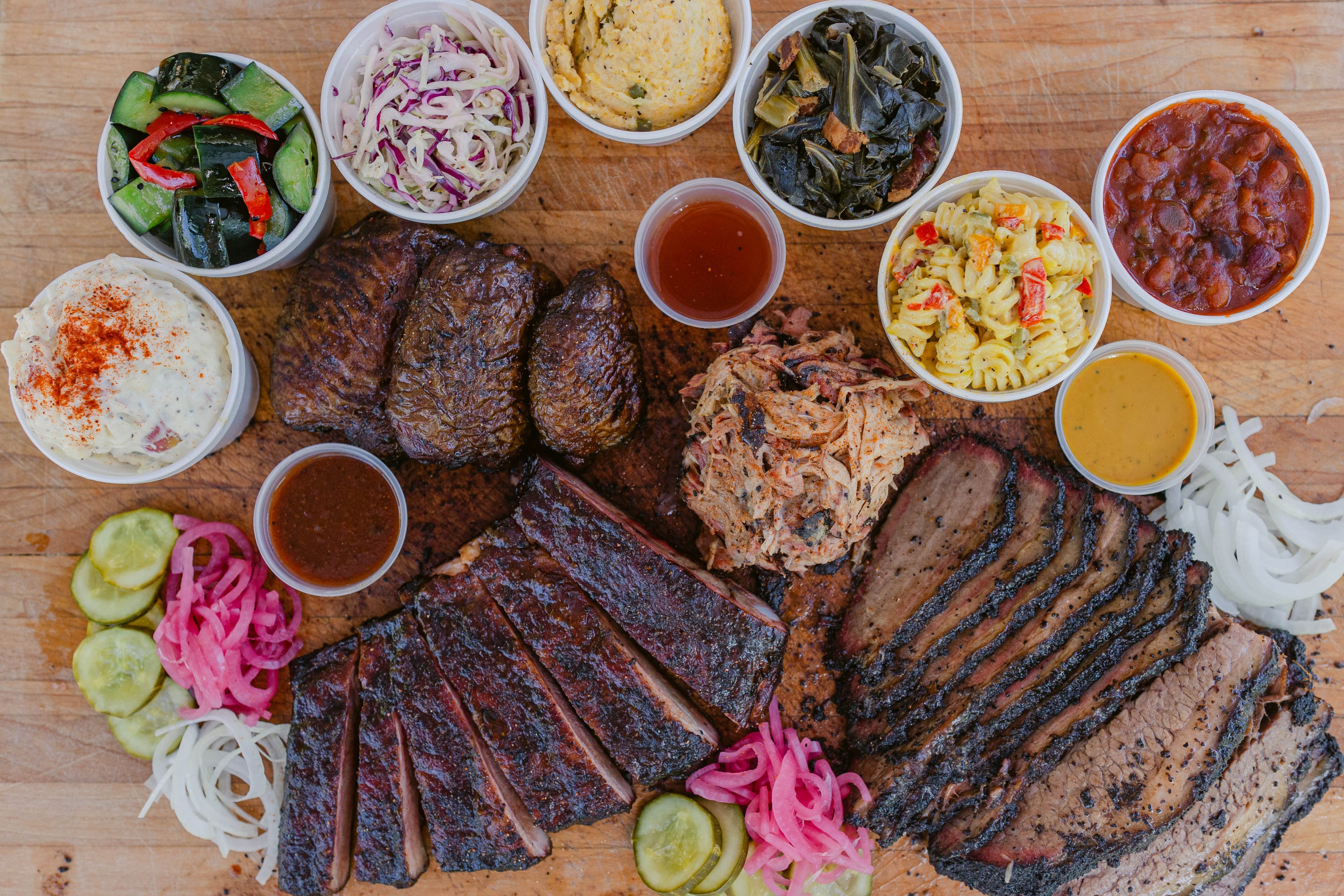 Keenan's Pit Bar-B-Que’s full board. (Courtesy of Kelly Tran Photography)