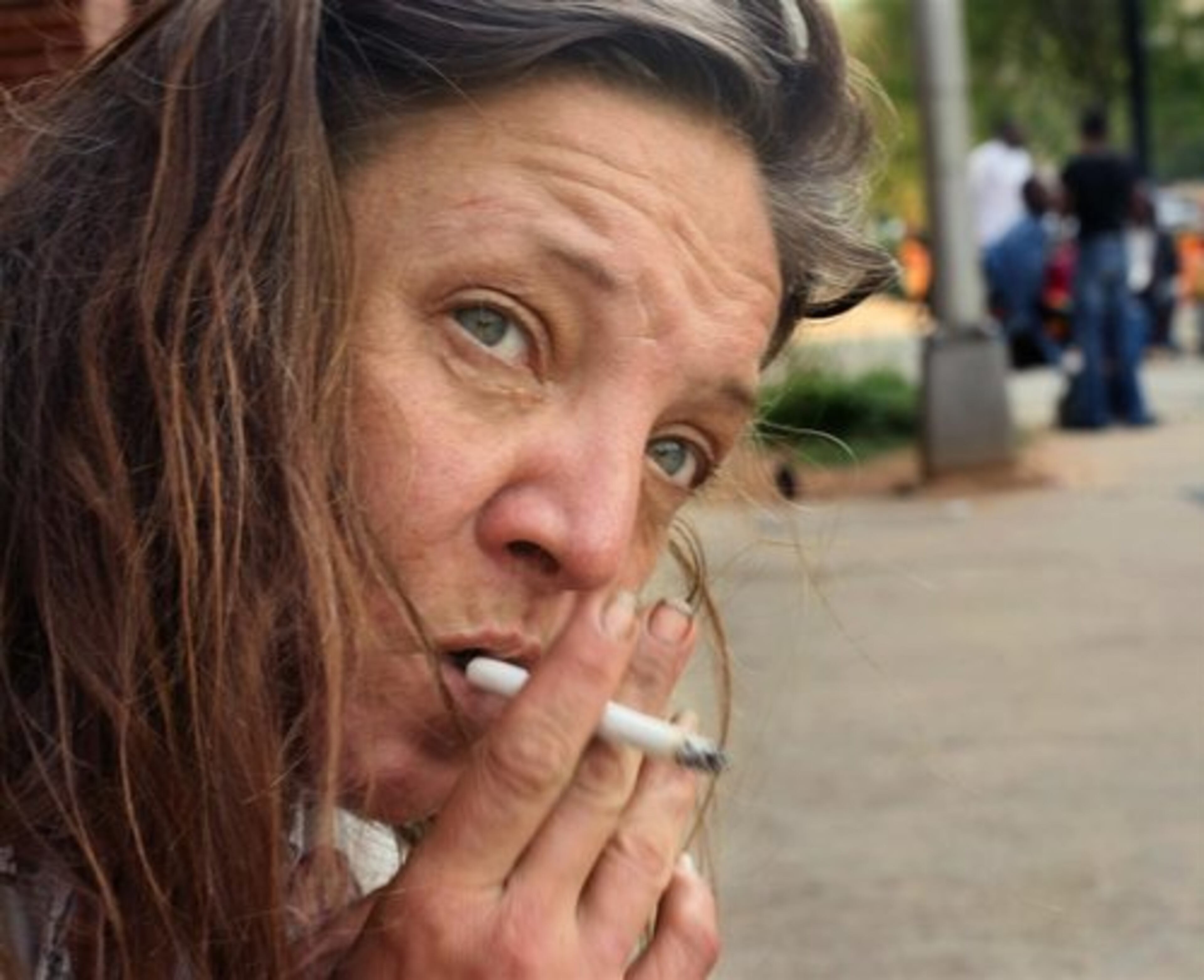 Crystal frequently kills time at Woodruff Park encountering various people.