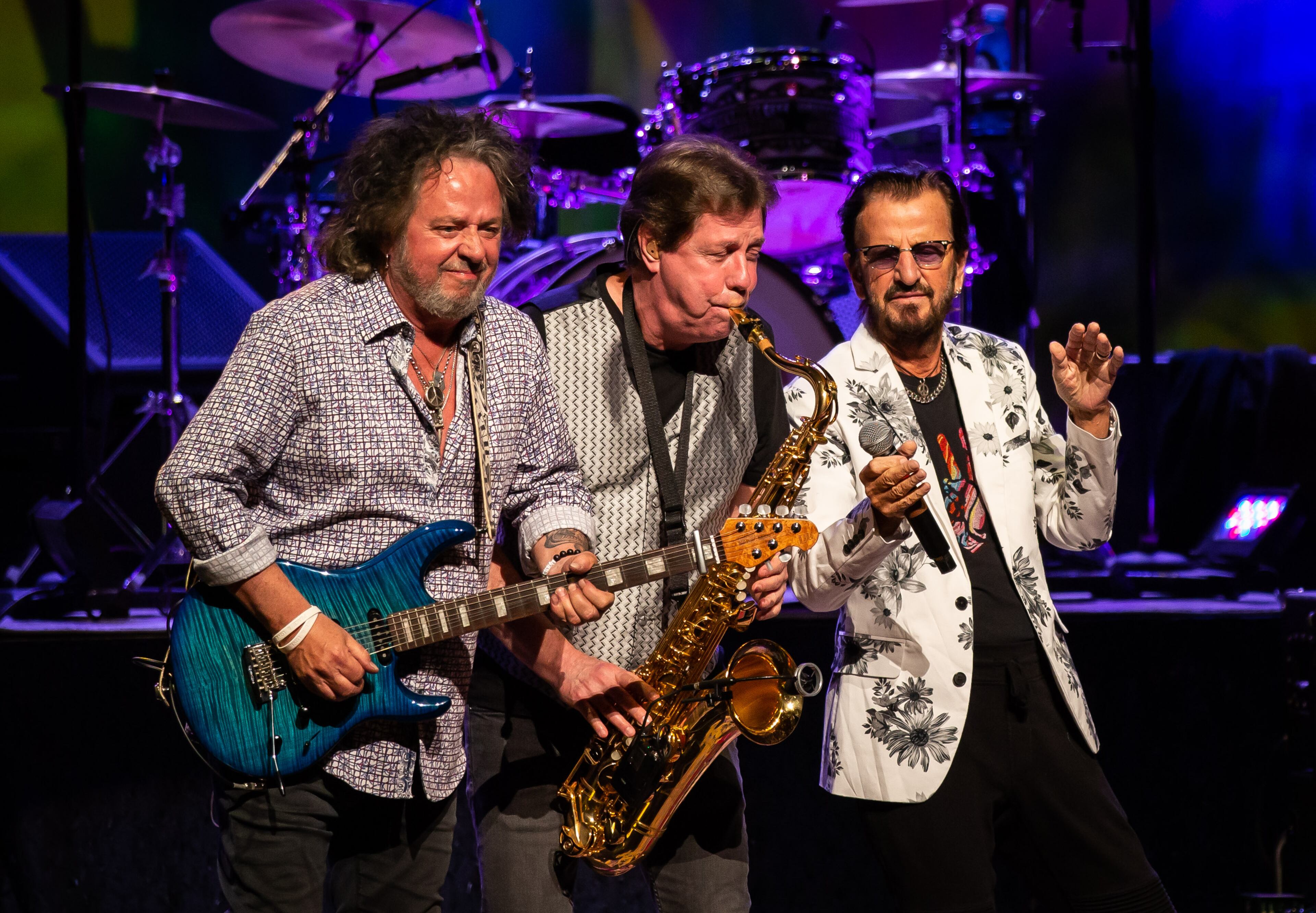 Steve Lukather, Warren Ham and Ringo Starr perform at Cobb Energy Performing Arts Centre on Sept. 19, 2022.