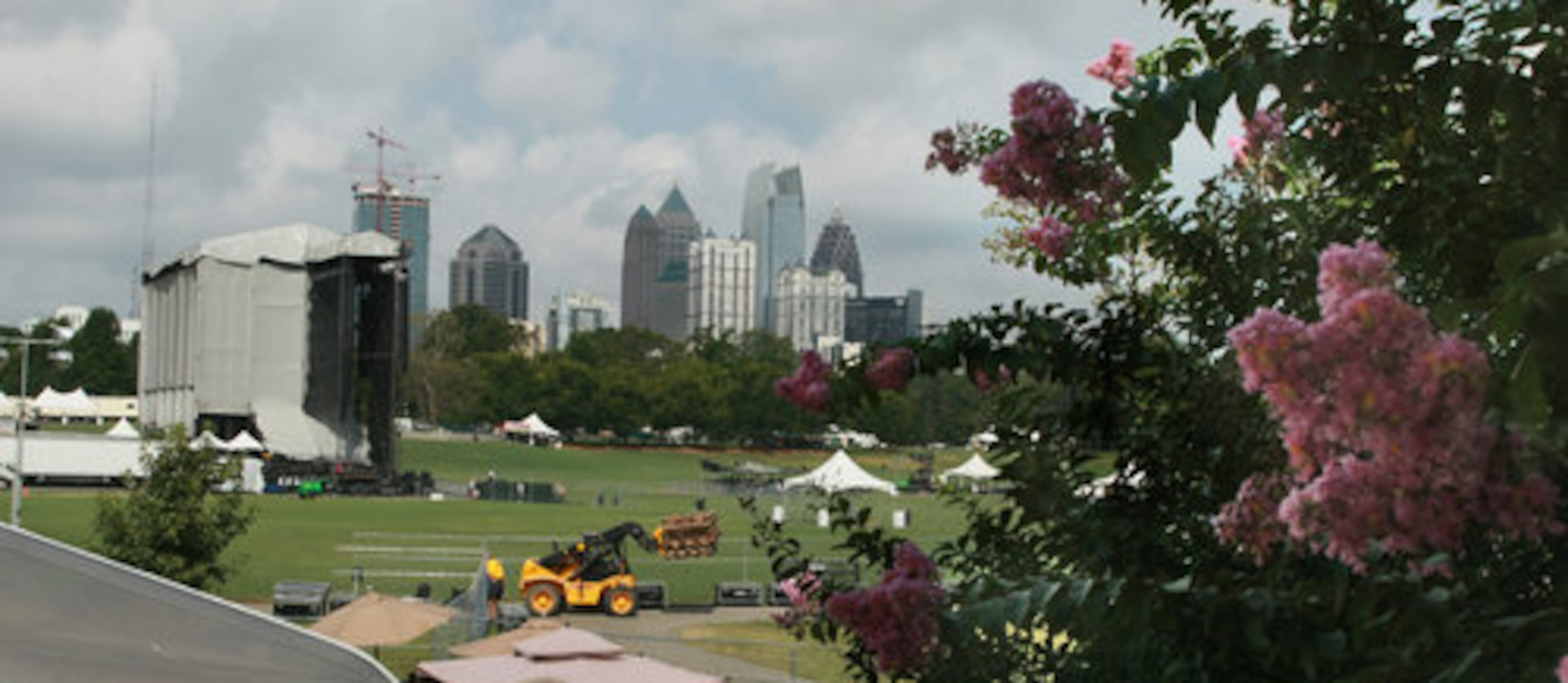 On Friday, workers continued to put the final touches on the venue for Saturday night's Green Concert with Paul McCartney. This is the biggest outdoor production that music producer Peter Colon has ever done, with 70 semi-trucks of production material and a million and a half dollars of just stage and production costs alone.
