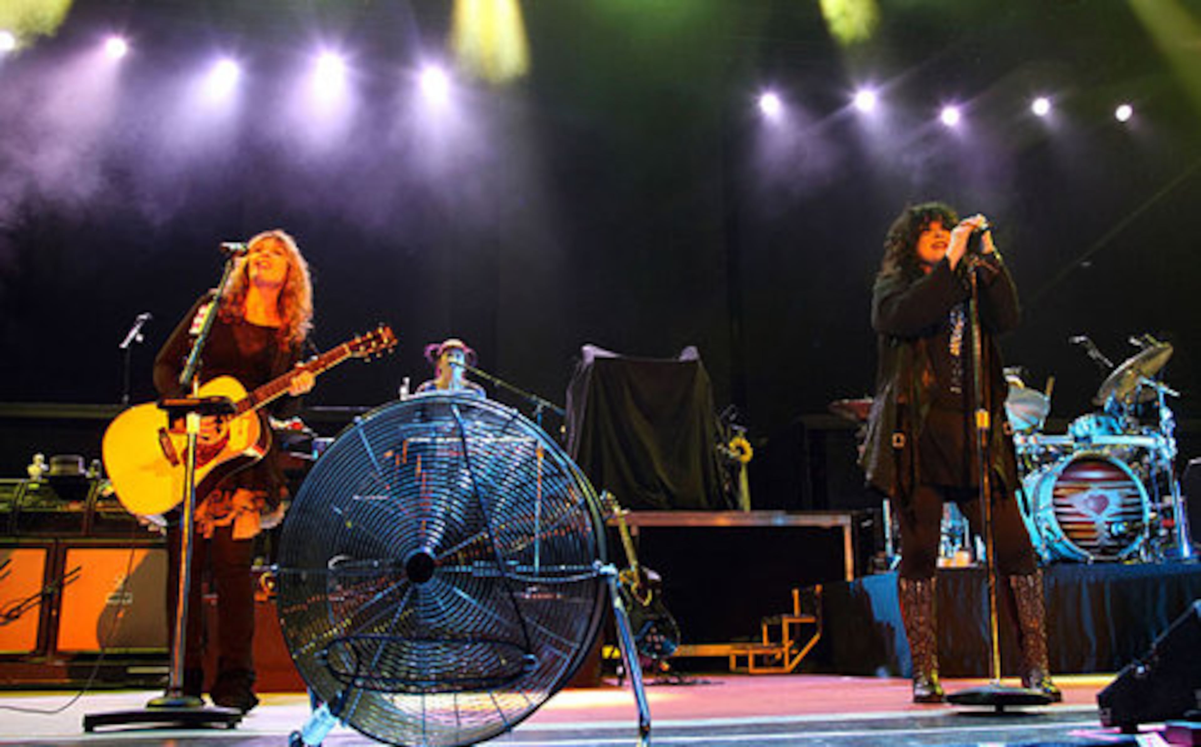 Sisters Nancy and Ann Wilson of Heart play a set of hits before Def Leppard's set from 2011 in Atlanta.