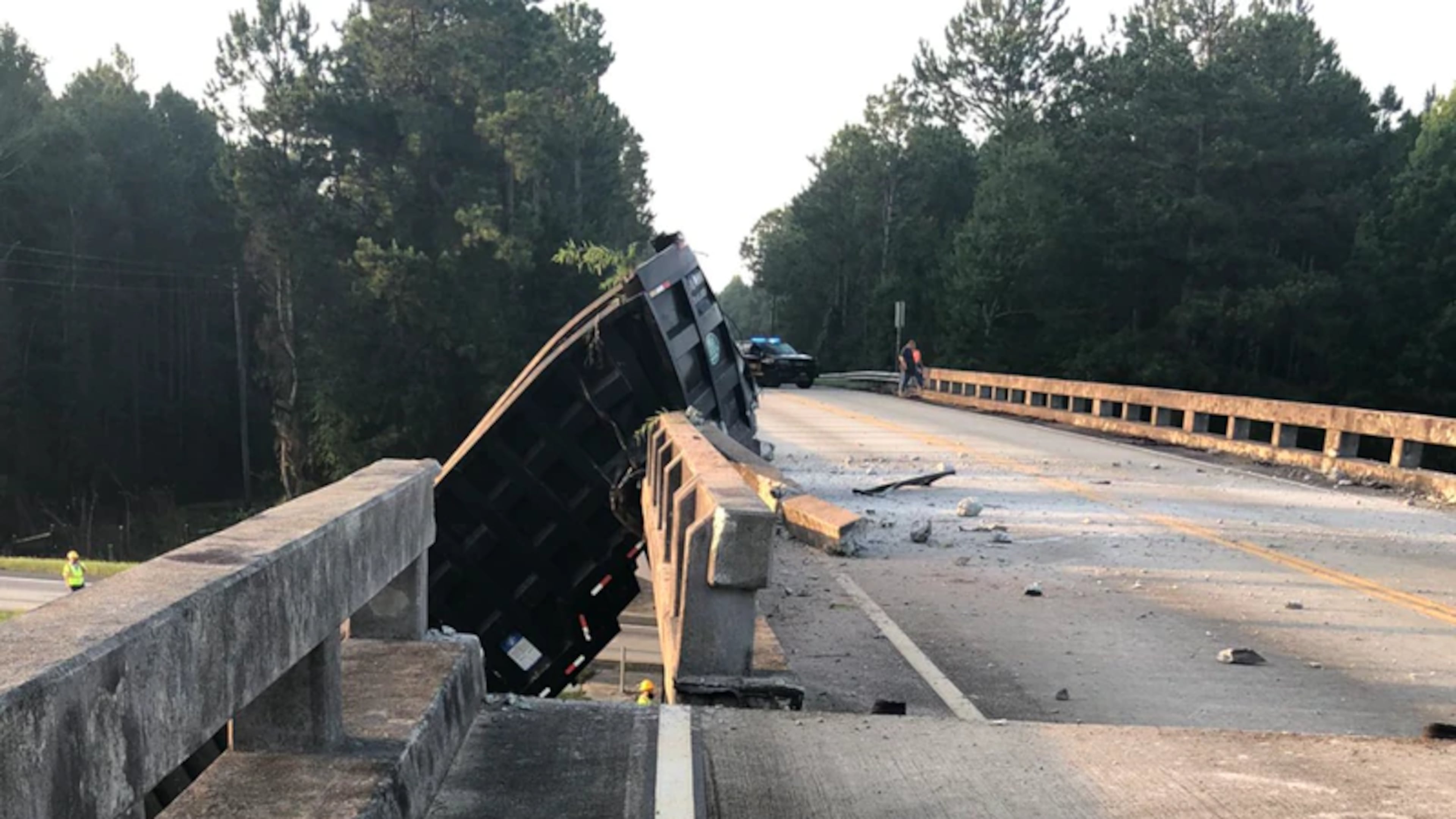 The impact of the crash caused the bridge to shift about 6 feet, according to the Georgia Department of Transportation.