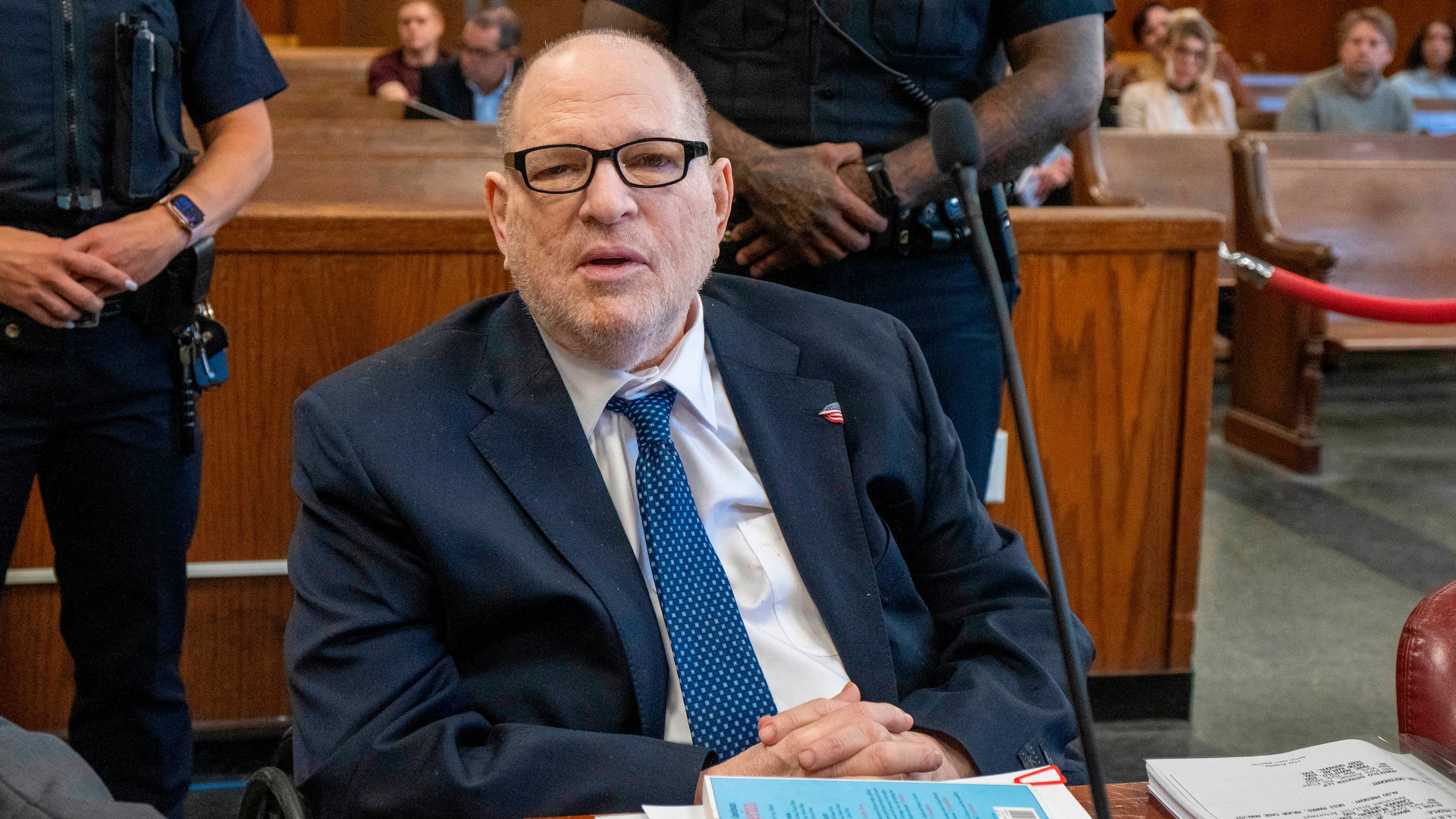 Harvey Weinstein appears in Manhattan criminal court on Friday, May 1, 2026, in New York. (Steven Hirsch/New York Post via AP, Pool)