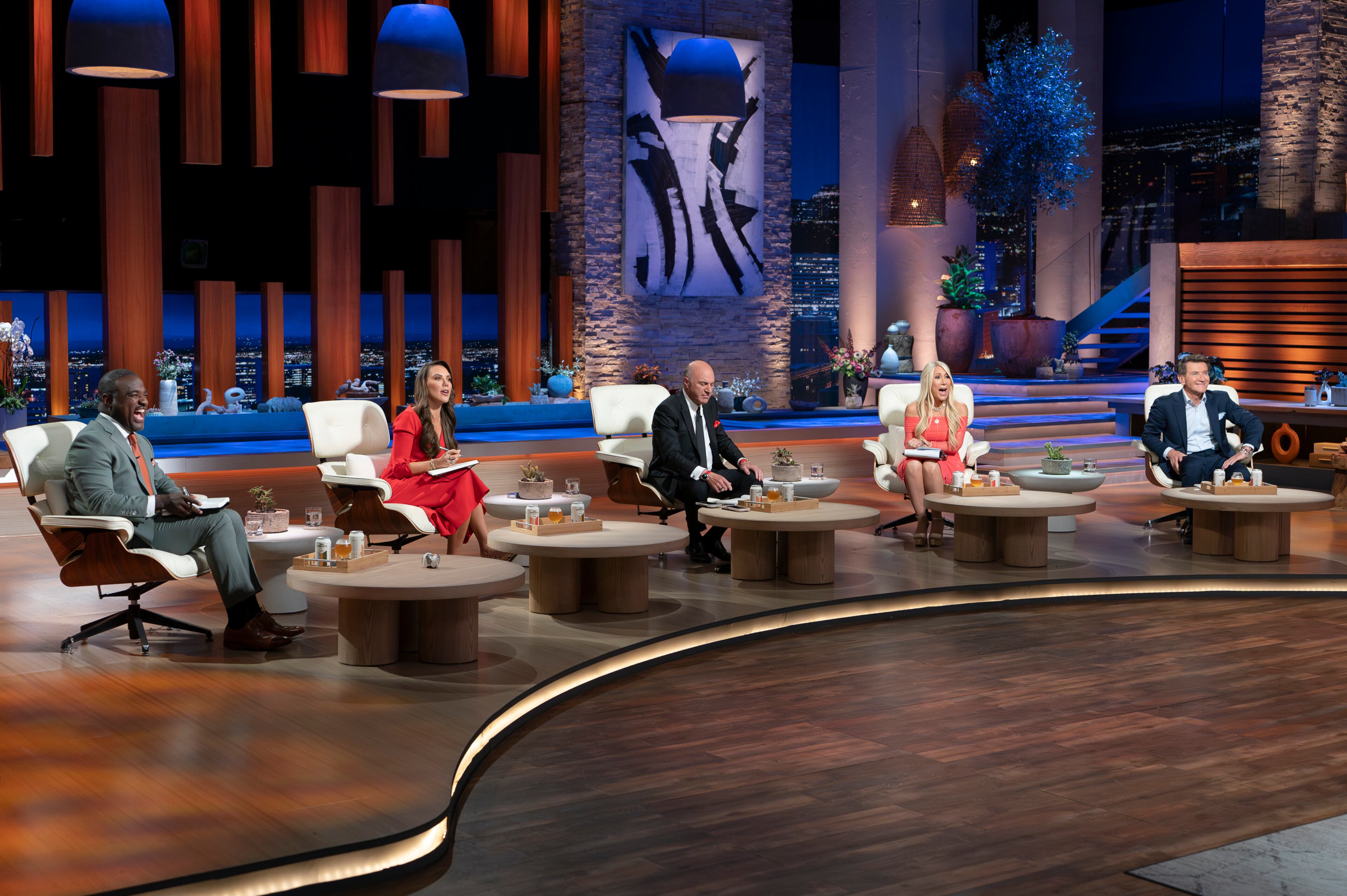 Go-getters enter the Tank for a once-in-a-lifetime opportunity to strike a deal with the Sharks. In the Season 17 premiere, entrepreneurs pitch expressive eco-friendly socks, shock-absorbing shoes, a high-tech jet ski and a line of low-alcohol beer. (Christopher Willard/Disney)