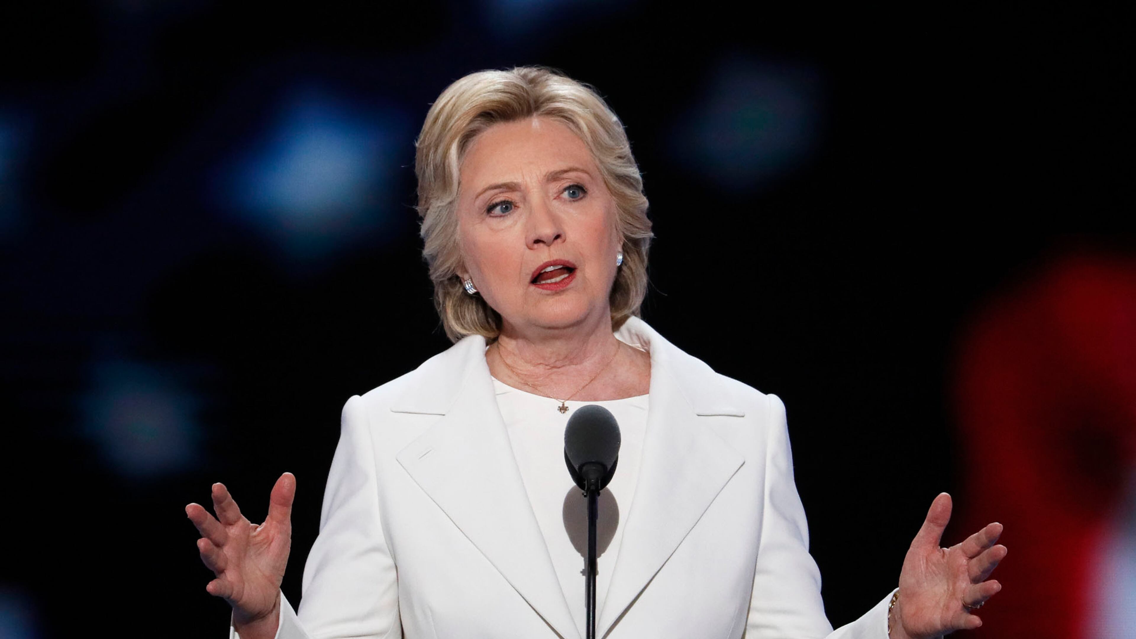 Democratic presidential nominee Hillary Clinton speaks during the final day of the Democratic National Convention in Philadelphia , Thursday, July 28, 2016. (AP Photo/J. Scott Applewhite)