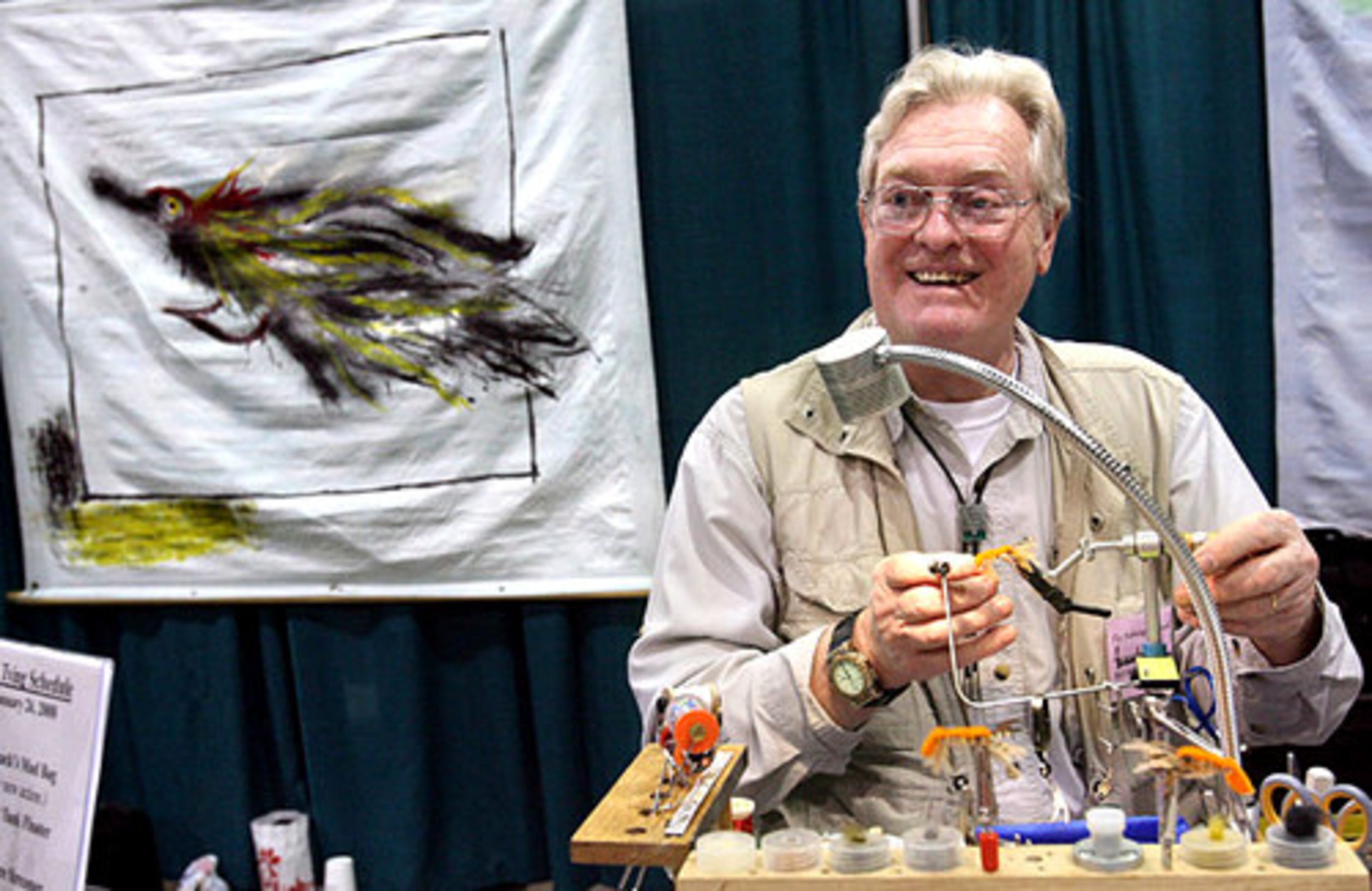 Bill Boyd Sr. of Dayton, Tenn., shows off a Knack's Mud Bug that he just finished.