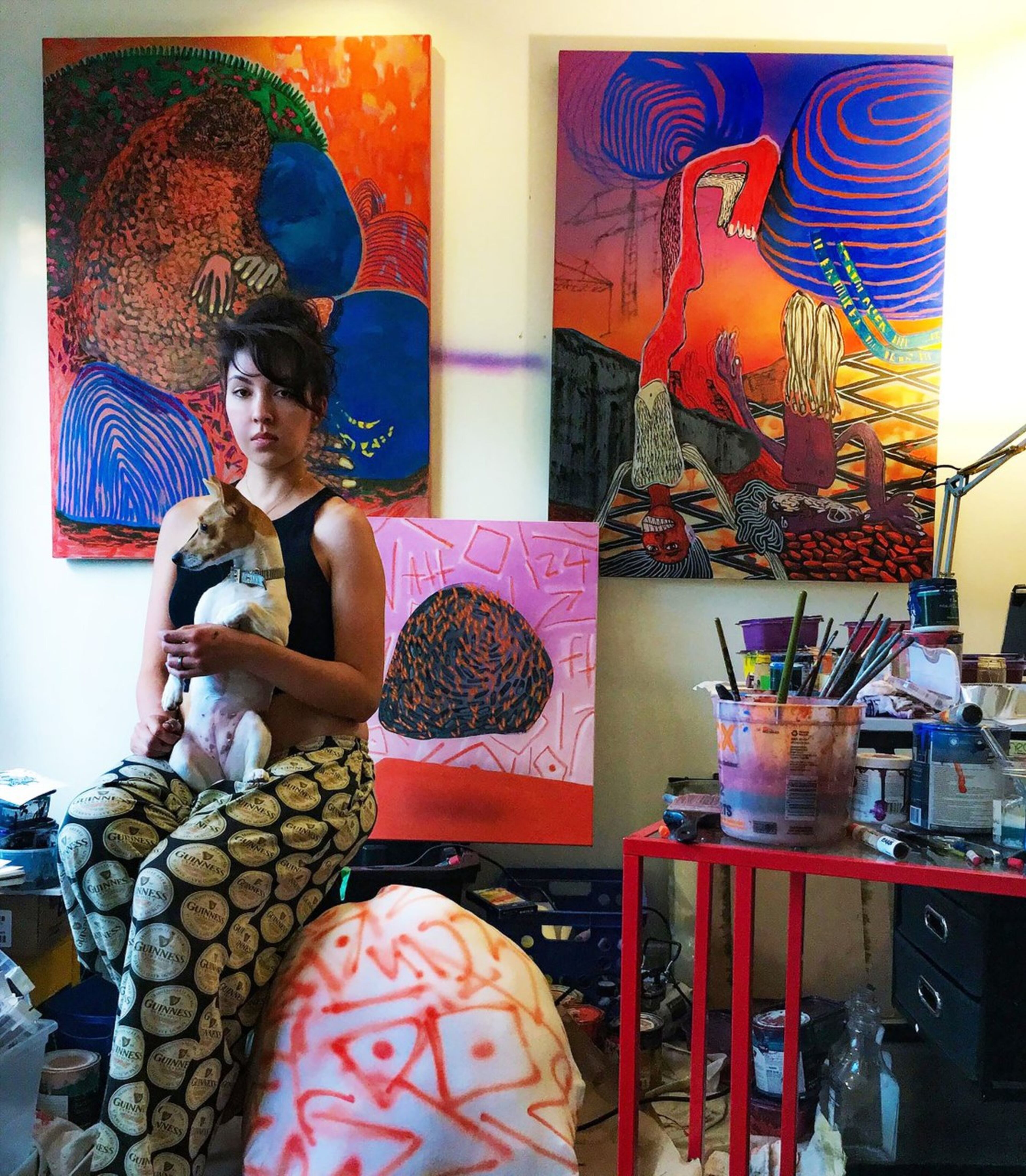 Artist Carla Contreras in her Atlanta studio. Photo credit: Carla Contreras