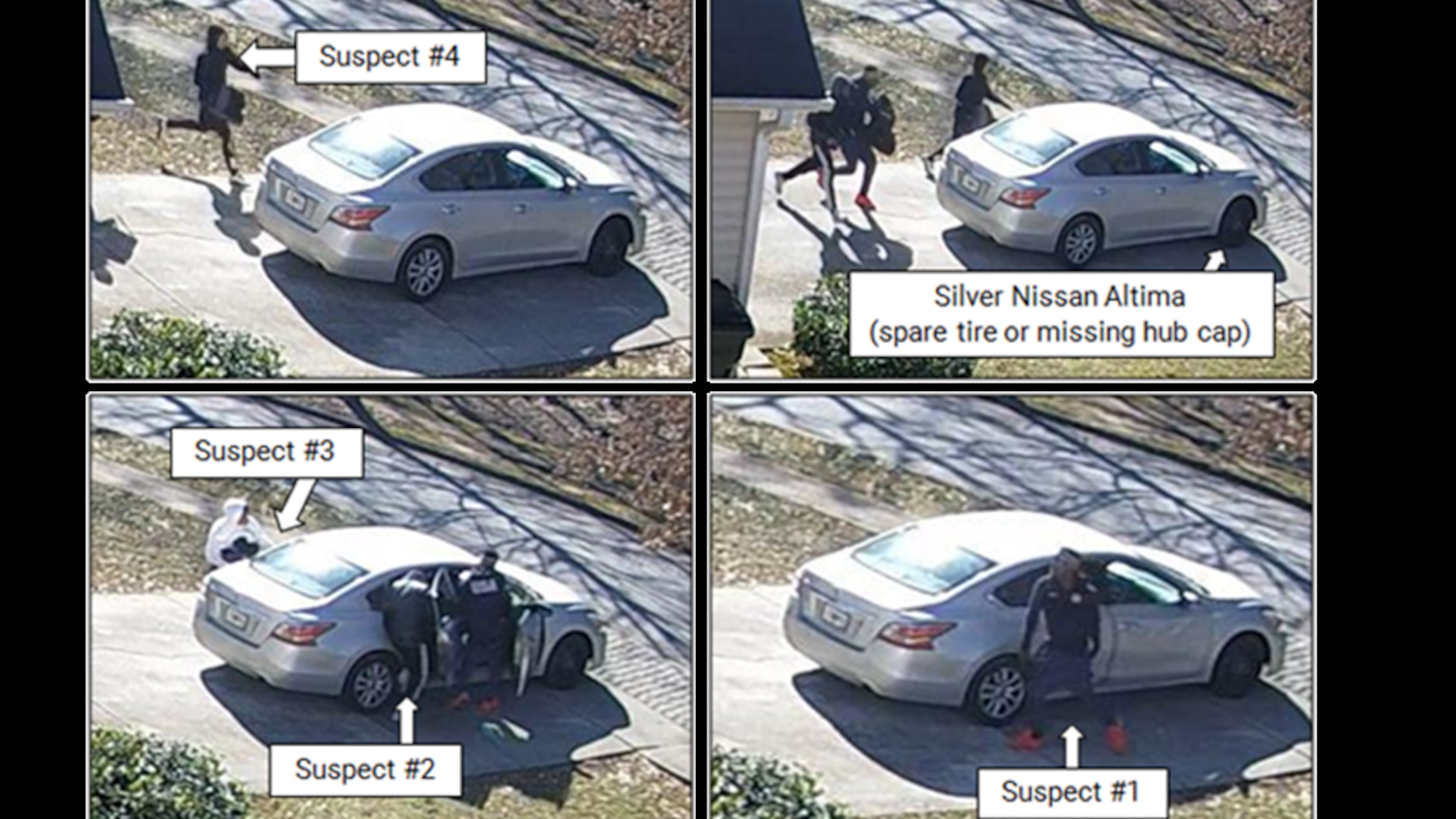 Four people broke into a home on Imperial Hill Drive in Snellville and stole jewelry and a computer, police say.