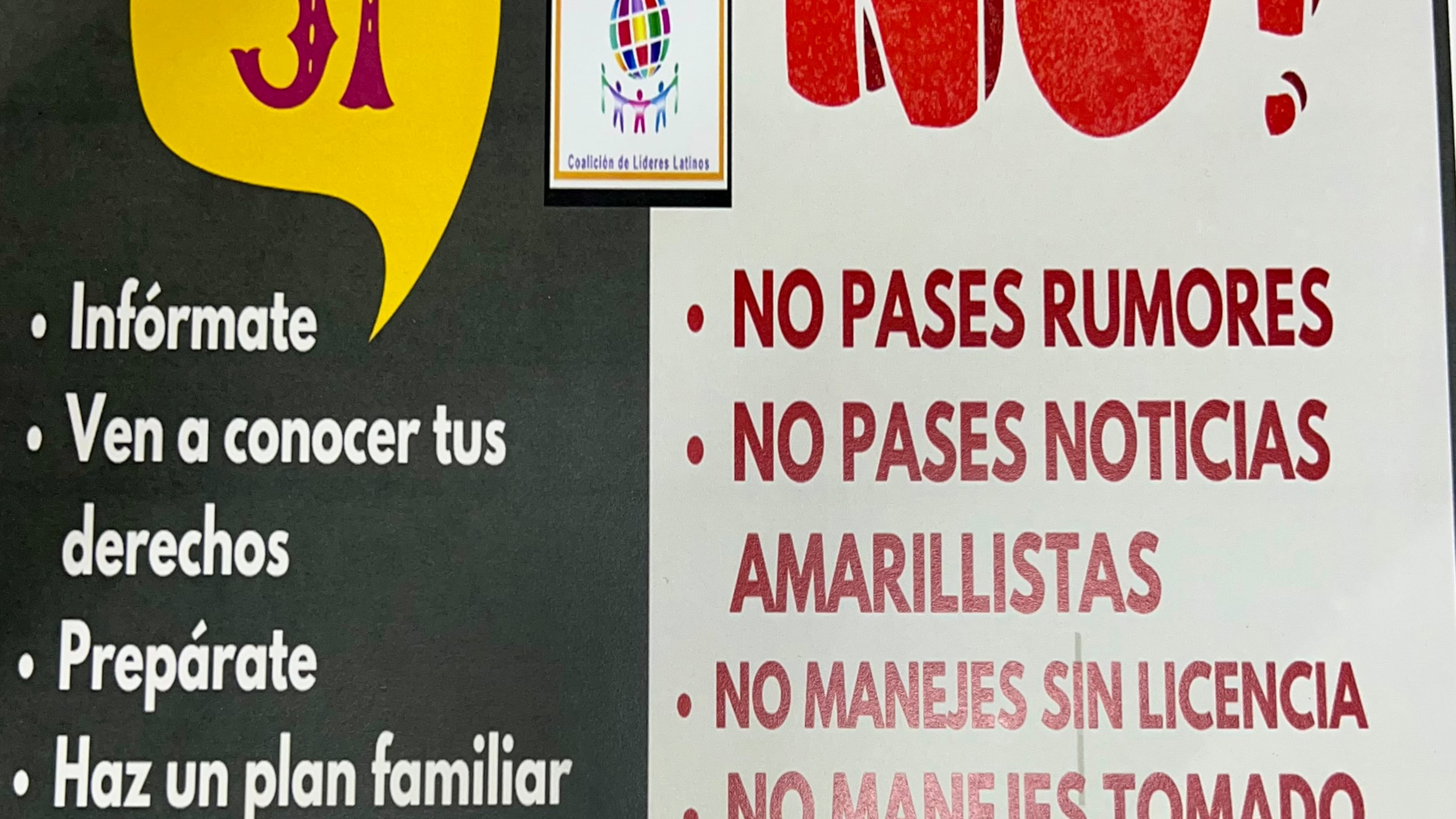 Local activists are distributing fliers like this one in Dalton, with advice for immigrants about how to avoid being detained. (Patricia Murphy/AJC)