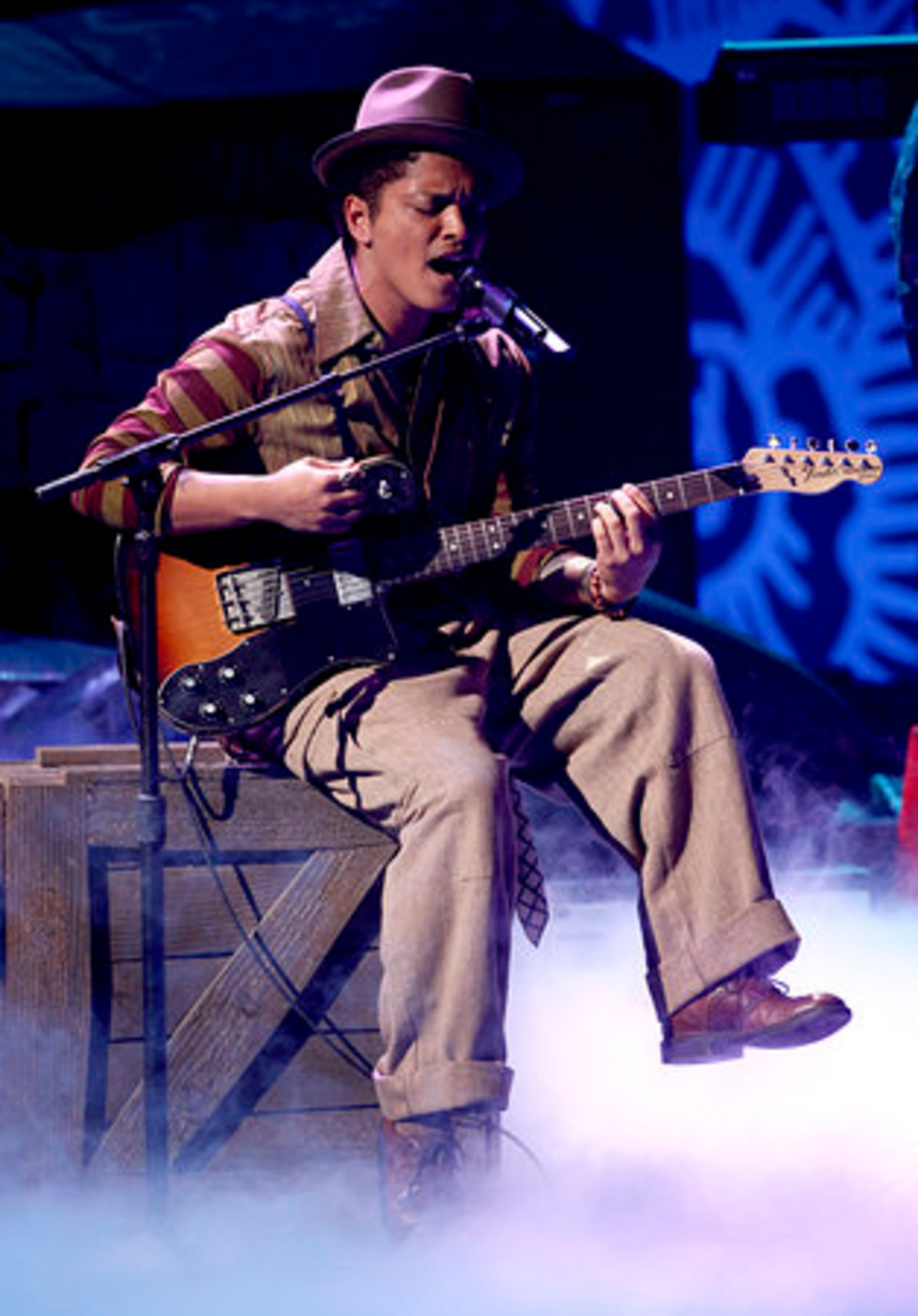 Musician Bruno Mars performs.
