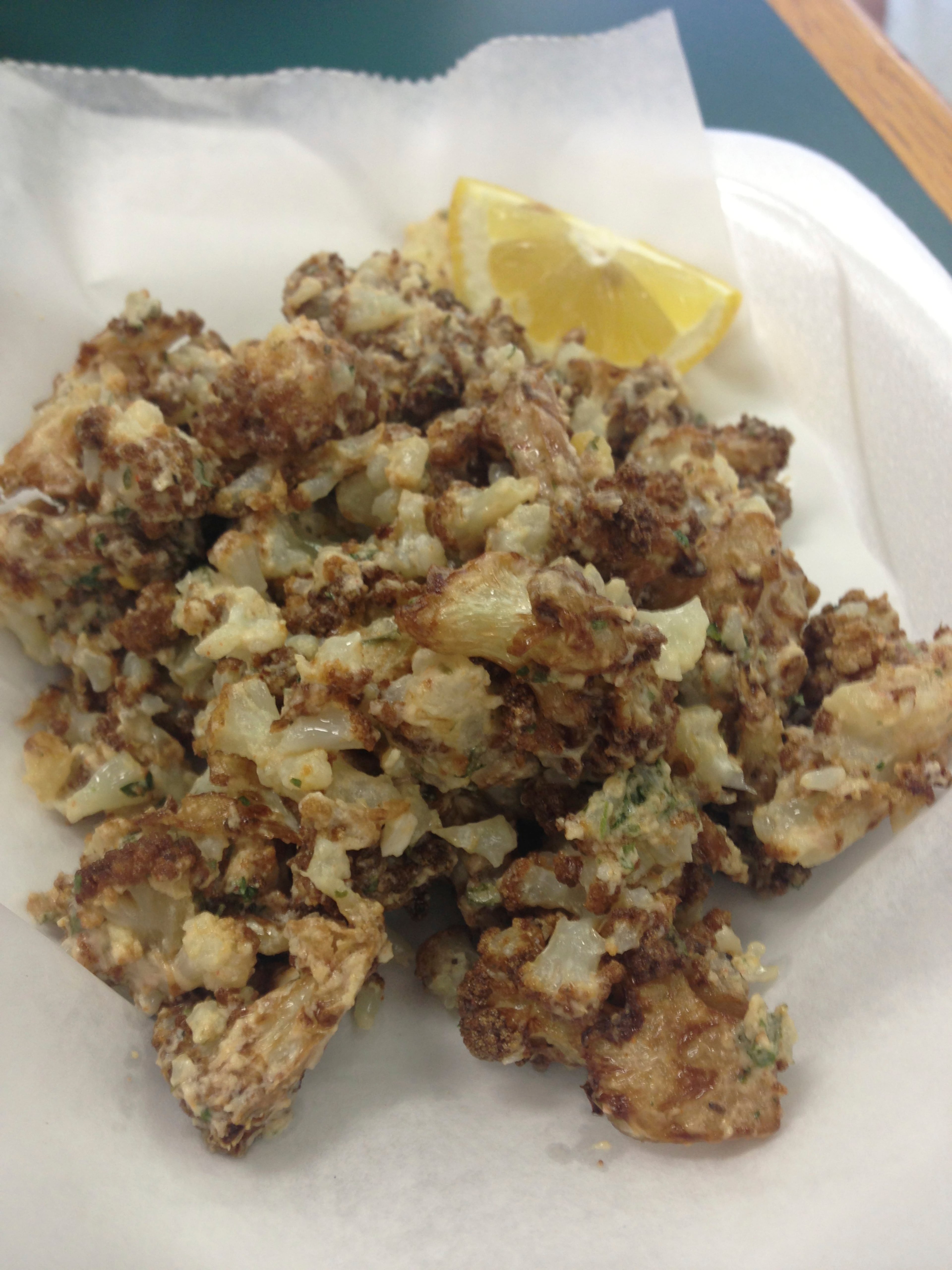 It's a good idea to shoot identifiable food. This could be cauliflower or it could be something from a medical journal that you really don't want to know about.