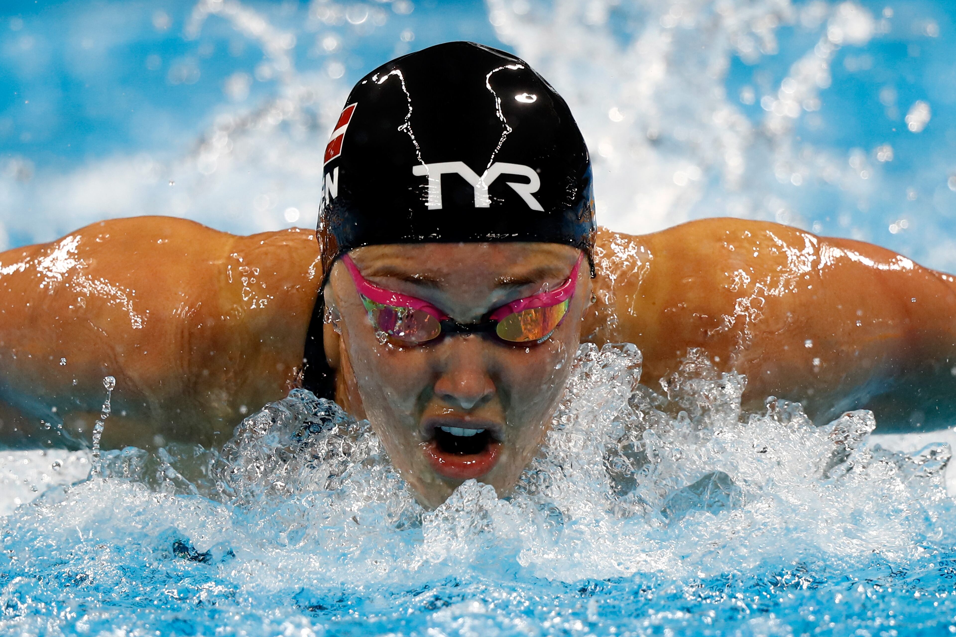 RIO DE JANEIRO, BRAZIL - AUGUST 06: Jeanette Ottesen of Denmark competes in heat six of the Women's 100m Butterfly on Day 1 of the Rio 2016 Olympic Games at the Olympic Aquatics Stadium on on August 6, 2016 in Rio de Janeiro, Brazil. (Photo by Clive Rose/Getty Images)