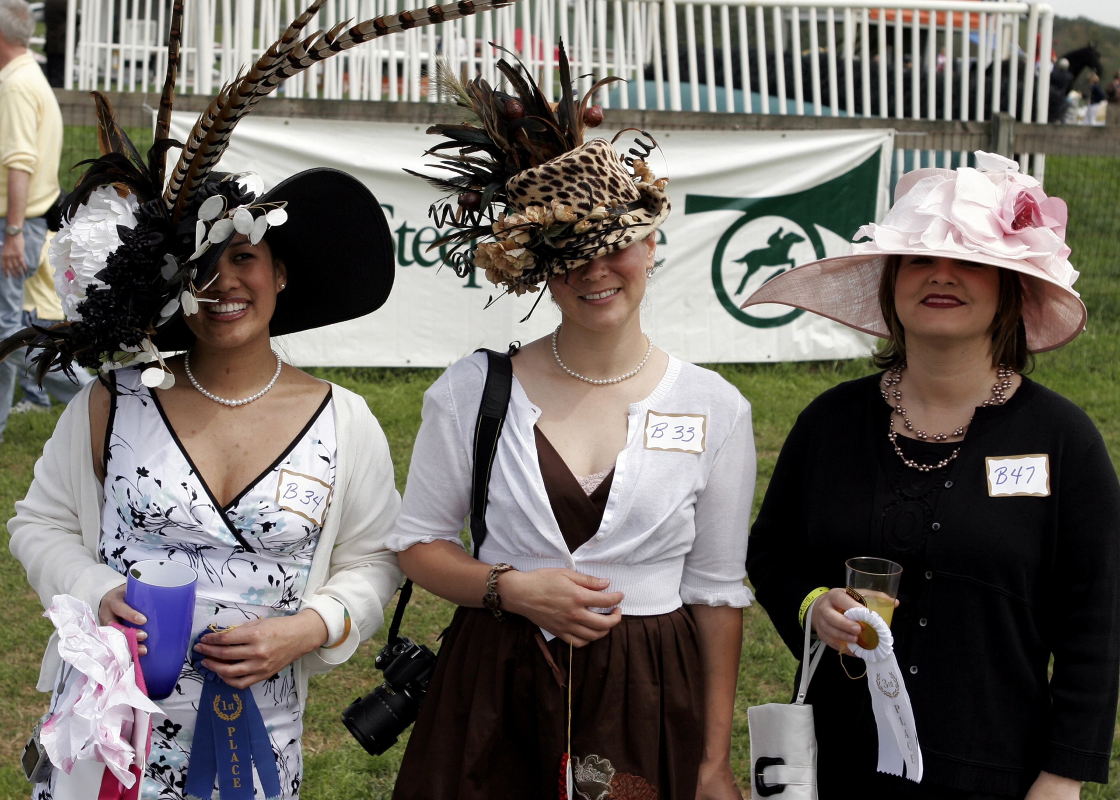 Outlandish hats are a regular feature at the Atlanta Steeplechase, where participants go to Kentucky Derby-style extremes to come up with fanciful headgear.
