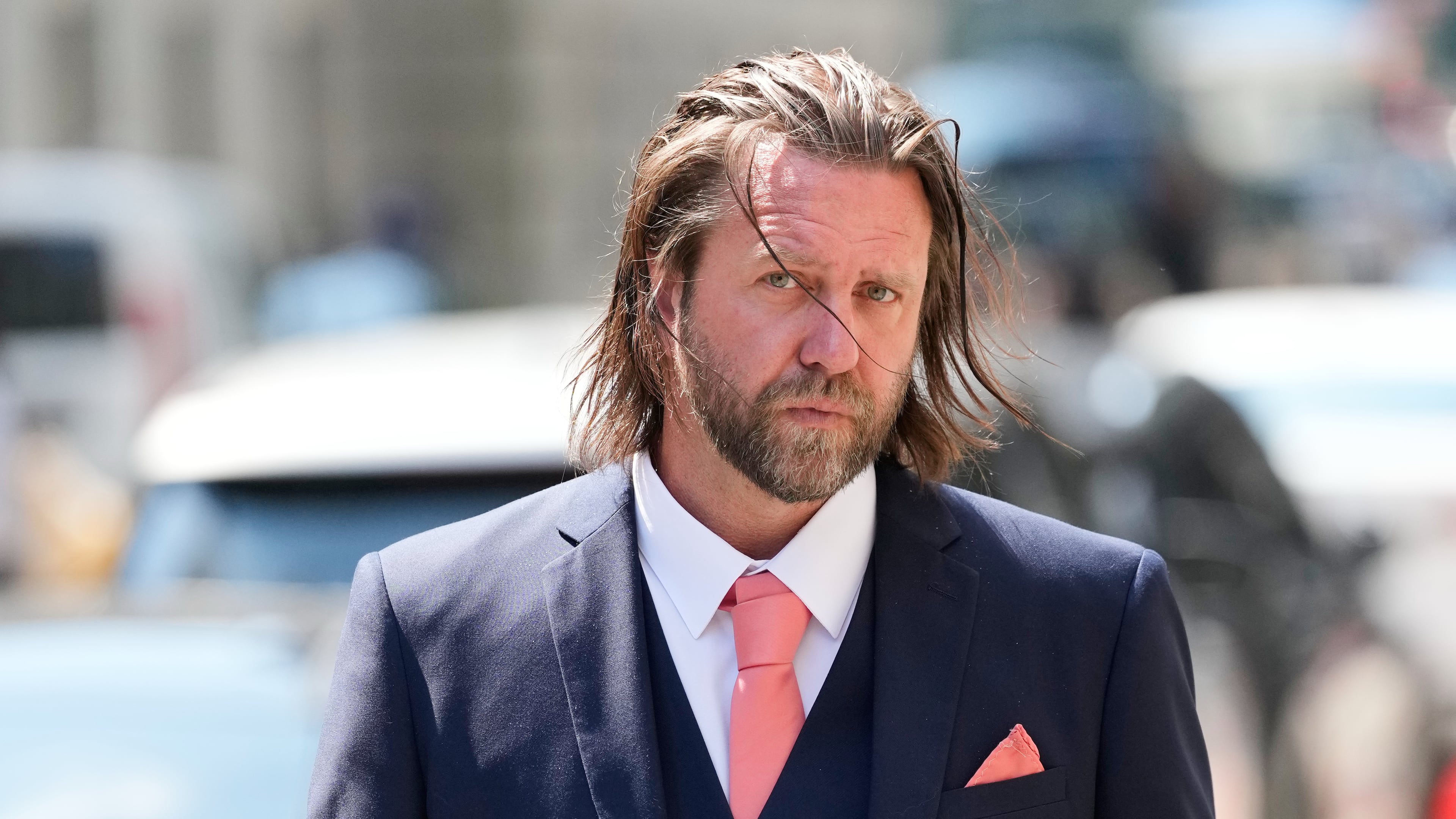 Carl Rinsch leaves a federal courthouse in New York, Monday, June 29, 2026. (AP Photo/Seth Wenig)