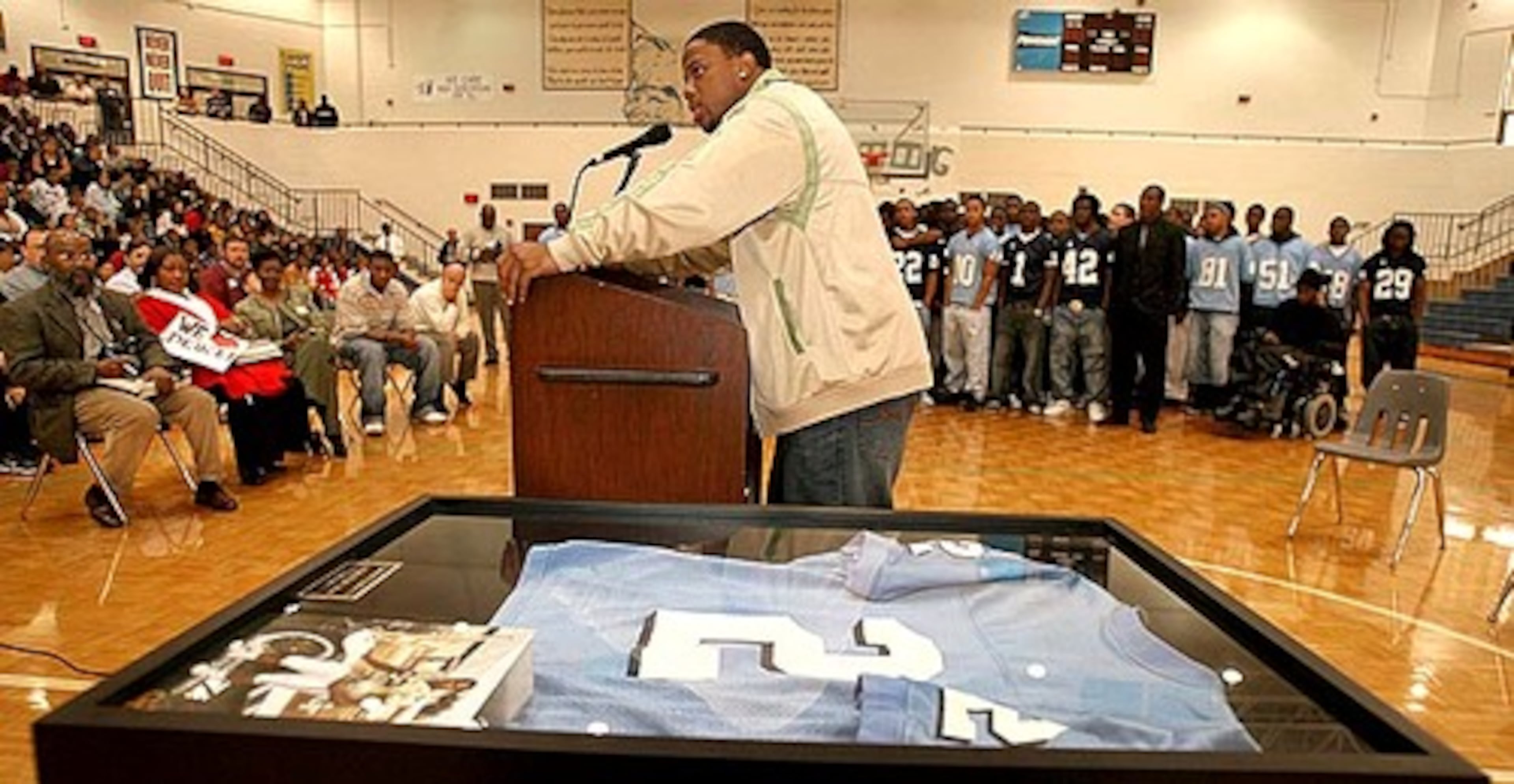 He also was first-team all-state selection as a senior, when he rushed for 1,200 yards, had 600 receiving yards and scored 17 touchdowns.