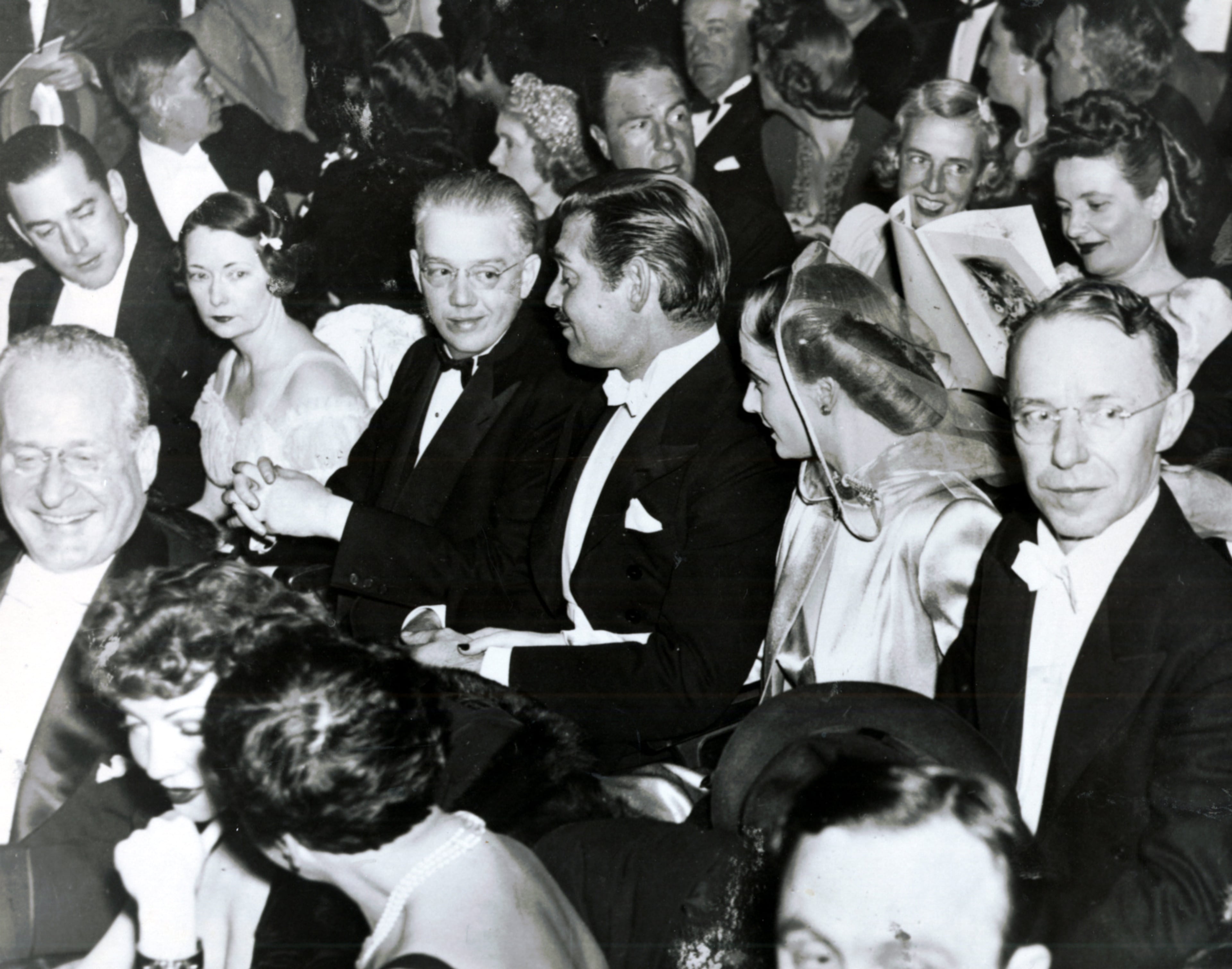 Dec. 15, 1939 - Seating at the Atlanta premiere of 'Gone With the Wind,' from left to right: Jock Whitney, Margaret Mitchell, John Marsh, Clark Gable, Carole Lombard and Mayor William Hartsfield.