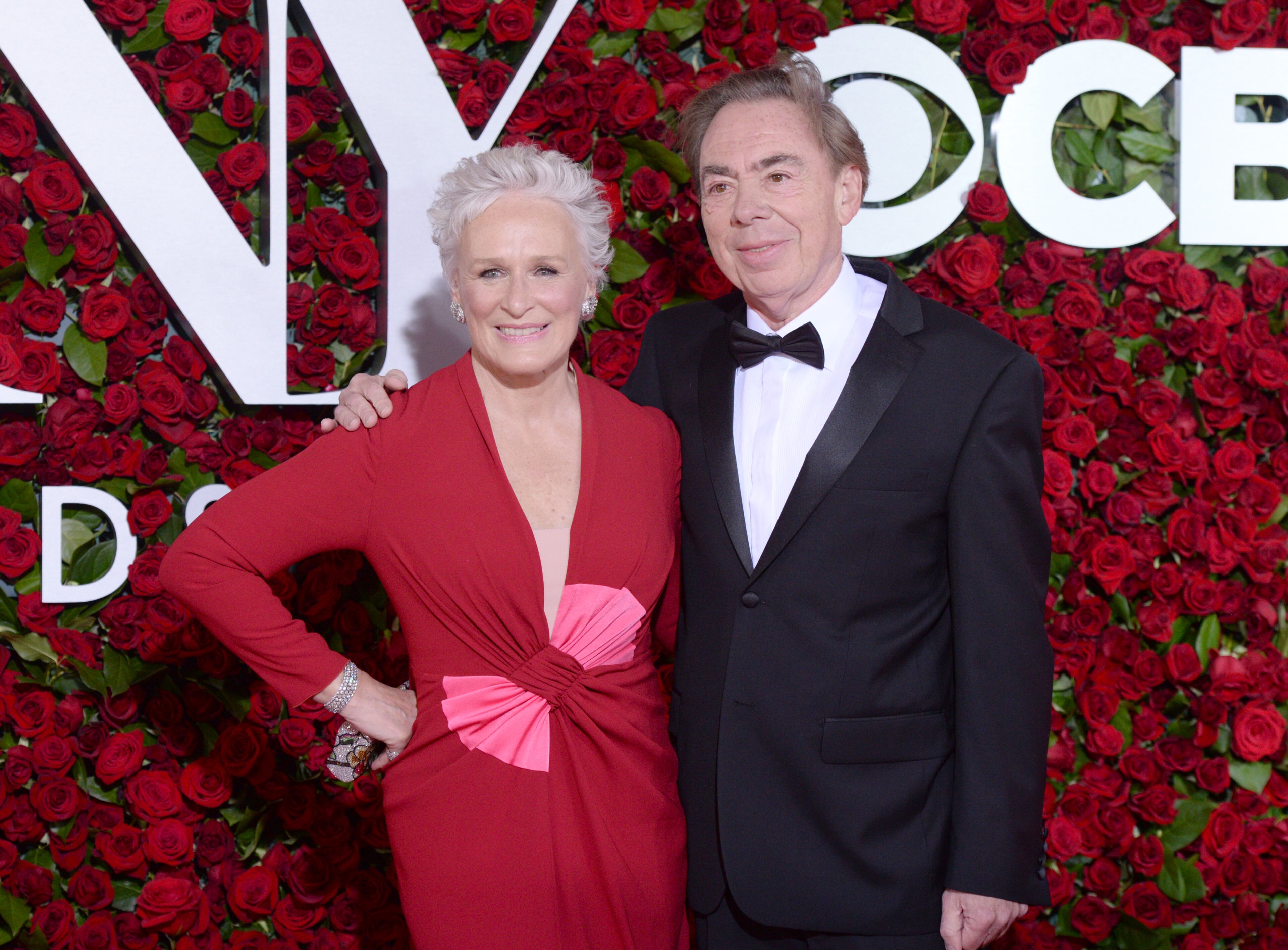 Glenn Close , left, and Andrew Lloyd Webber arrive at the Tony Awards at the Beacon Theatre on Sunday, June 12, 2016, in New York. (Photo by Charles Sykes/Invision/AP)