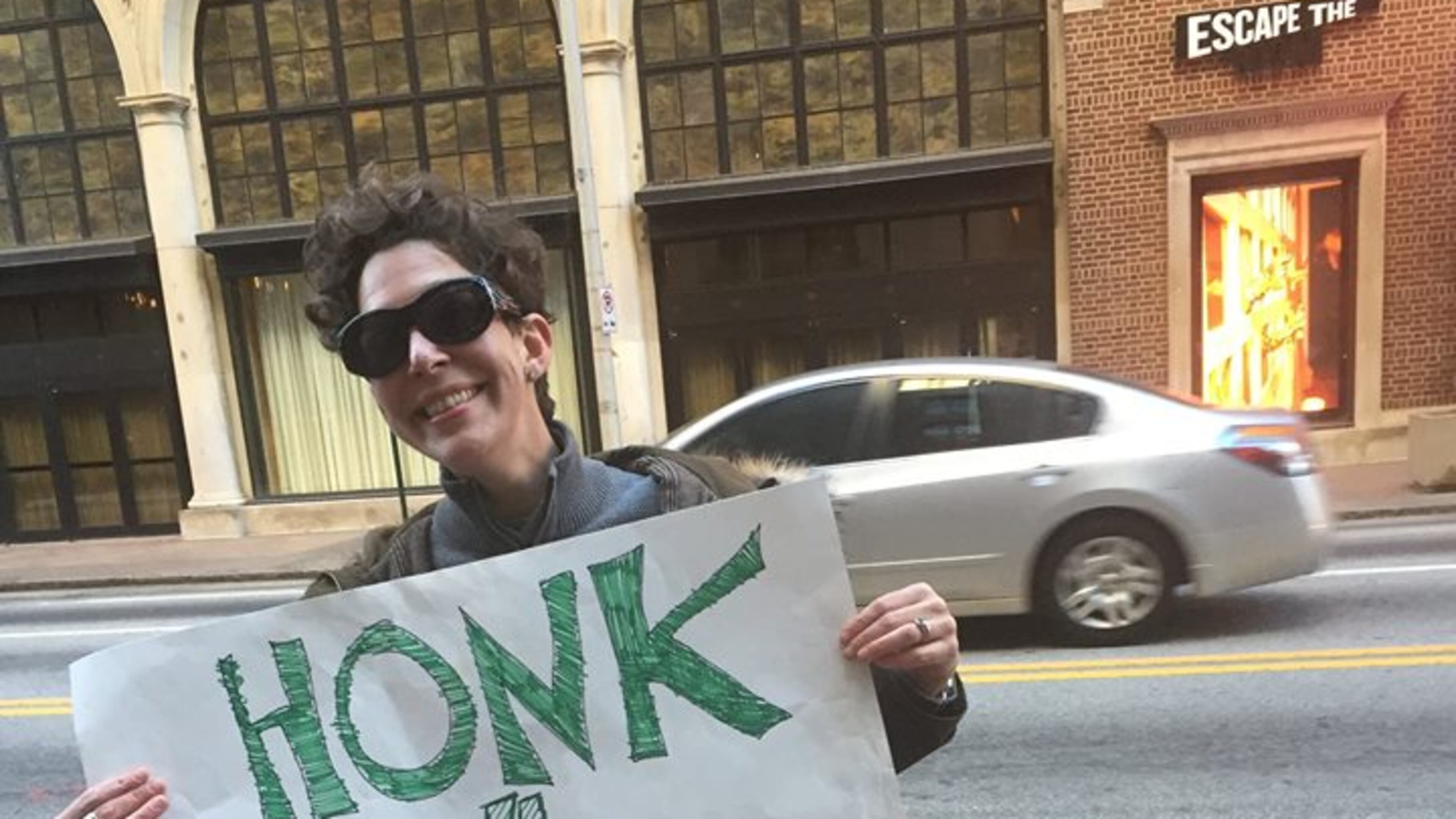 Georgians opposed to Betsy DeVos took their fight to the Senate offices of David Perdue this week. (Elizabeth Lenhard photo.)