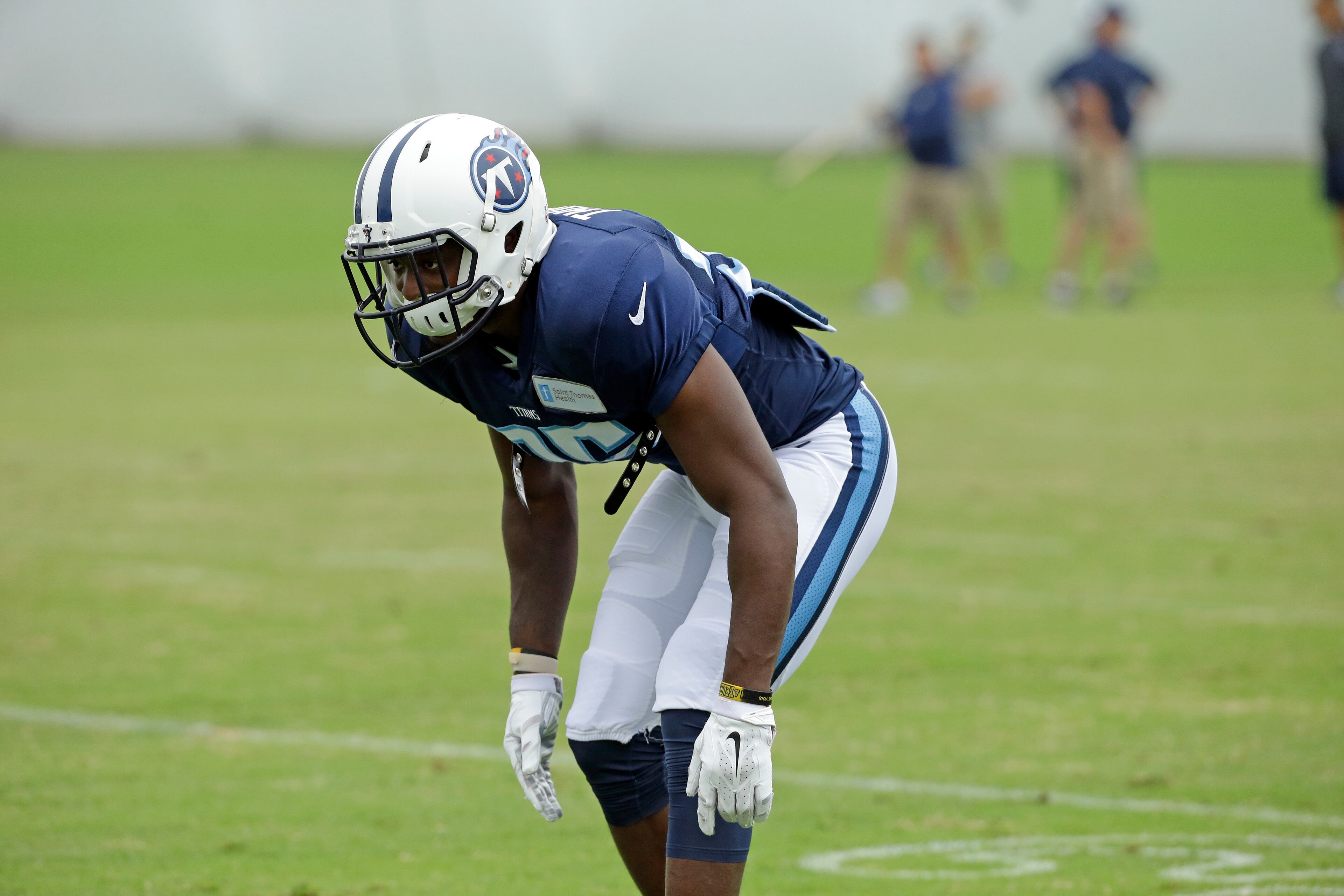 Defensive back Jemea Thomas plays for the Titans. (AP Photo/Mark Humphrey)