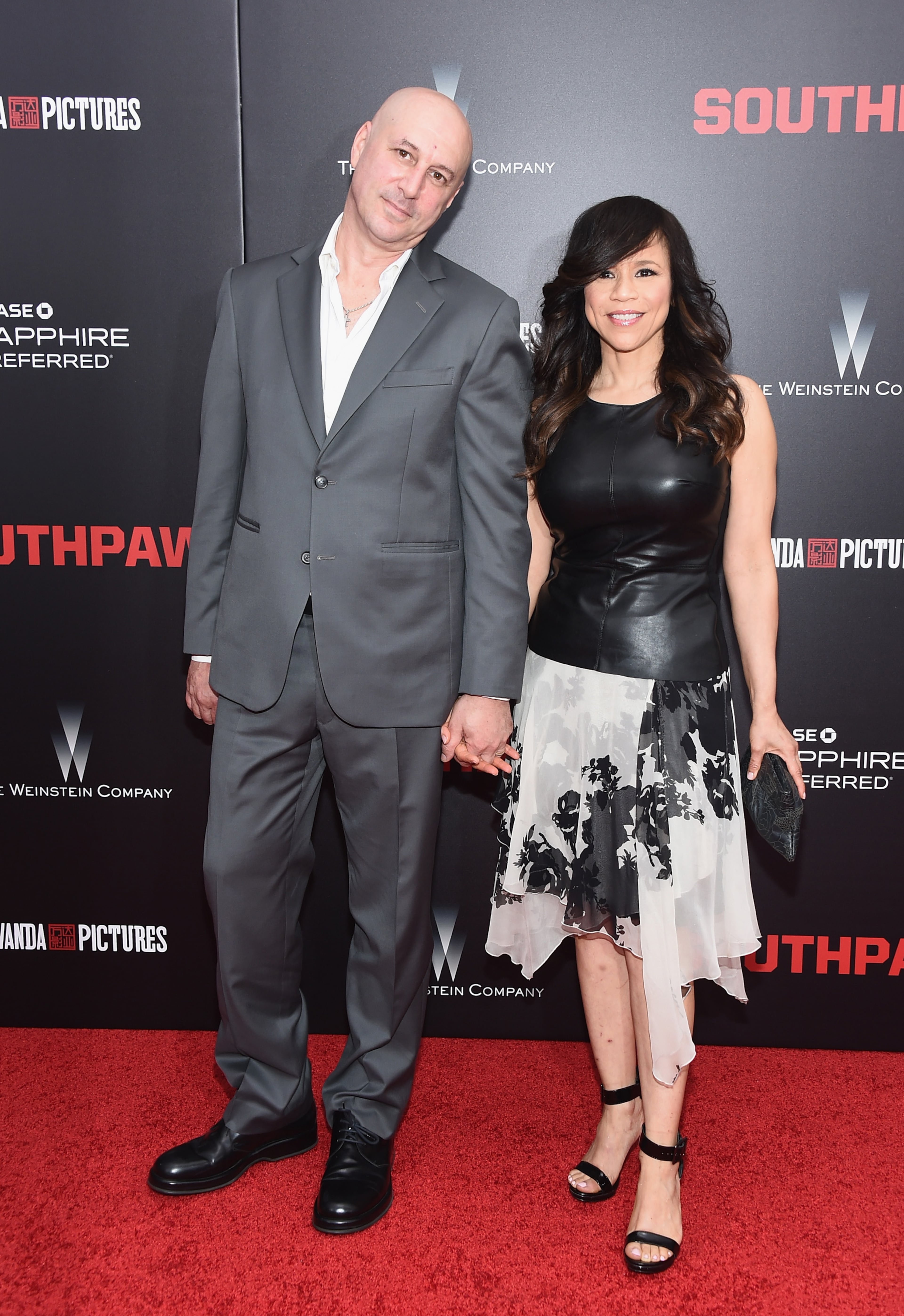 NEW YORK, NY - JULY 20: Actress Rosie Perez and husband Eric Haze attend the New York premiere of 'Southpaw' for THE WRAP at AMC Loews Lincoln Square on July 20, 2015 in New York City. (Photo by Michael Loccisano/Getty Images)