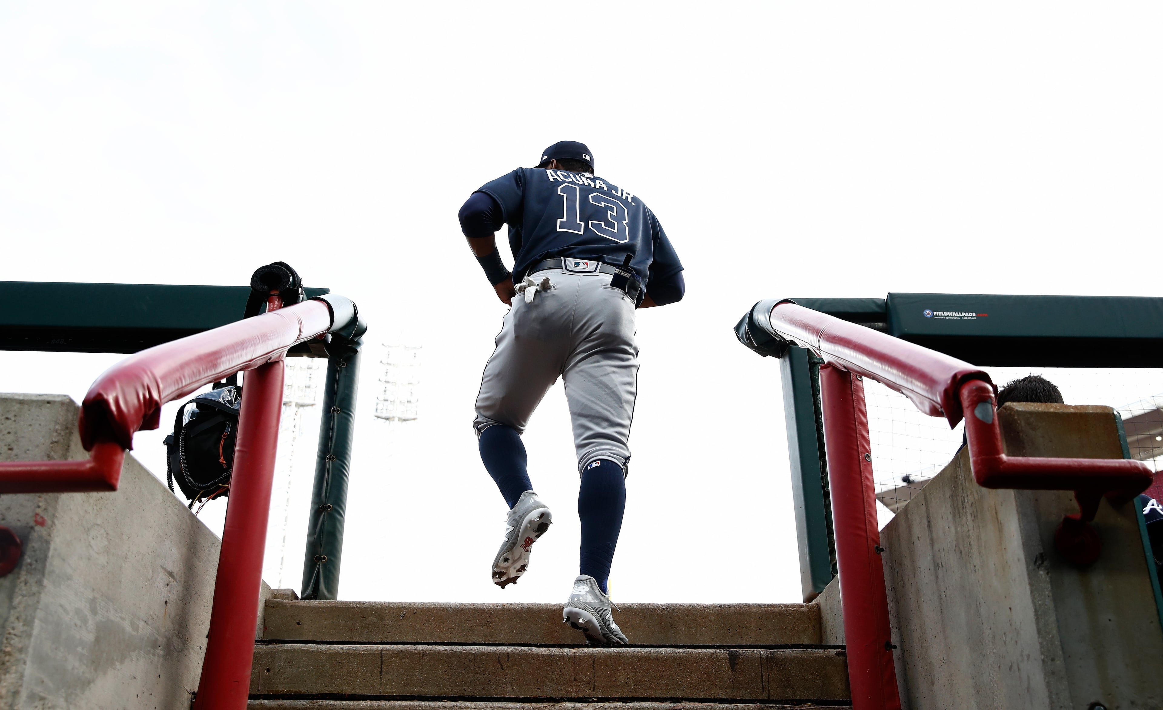 CINCINNATI, OH - APRIL 25: Ronald Acuna #13 of the Atlanta Braves takes the field against the Cincinnati Reds at Great American Ball Park on April 25, 2018 in Cincinnati, Ohio. (Photo by Andy Lyons/Getty Images)