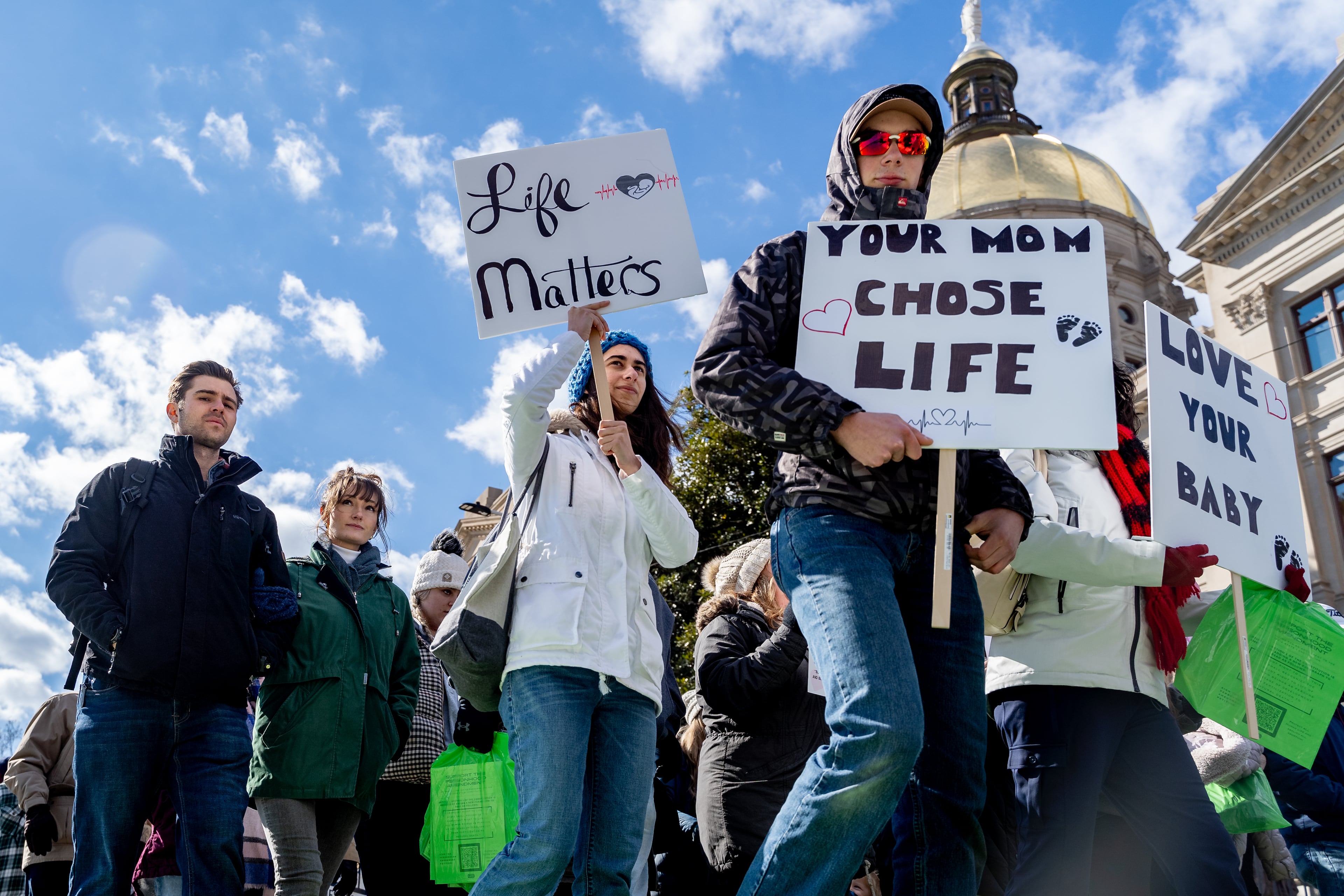 Georgia Right To Life held a silent march in the streets of downtown Atlanta in January last year. (Ben Hendren for the AJC)