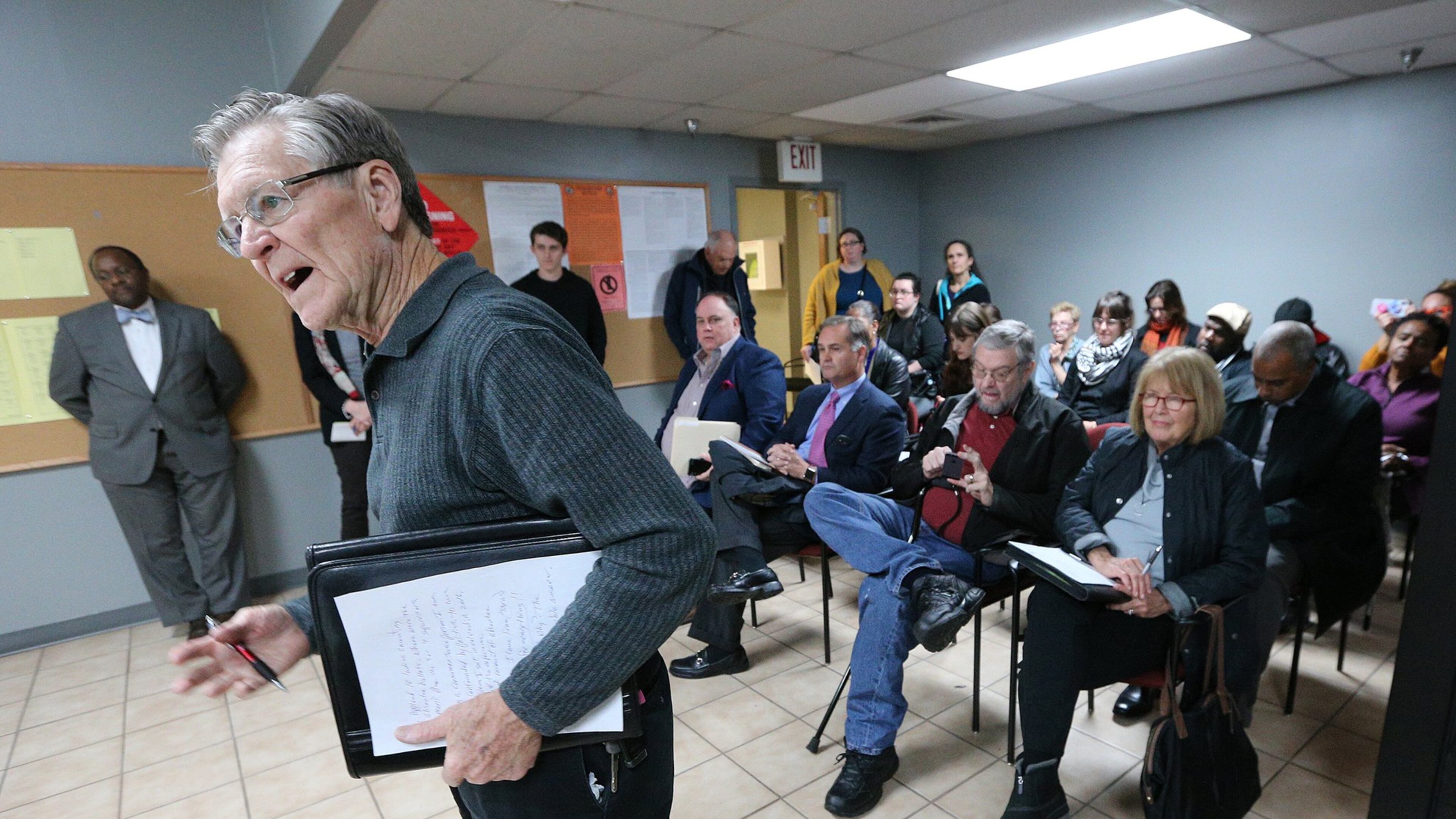 Ray Johnson was among a handful of residents to make public comments about ballots before the DeKalb County Elections Board voted unanimously to certify it’s election results at the DeKalb County Elections office on Tuesday, Nov. 13, 2018, in Decatur. Curtis Compton/ccompton@ajc.com
