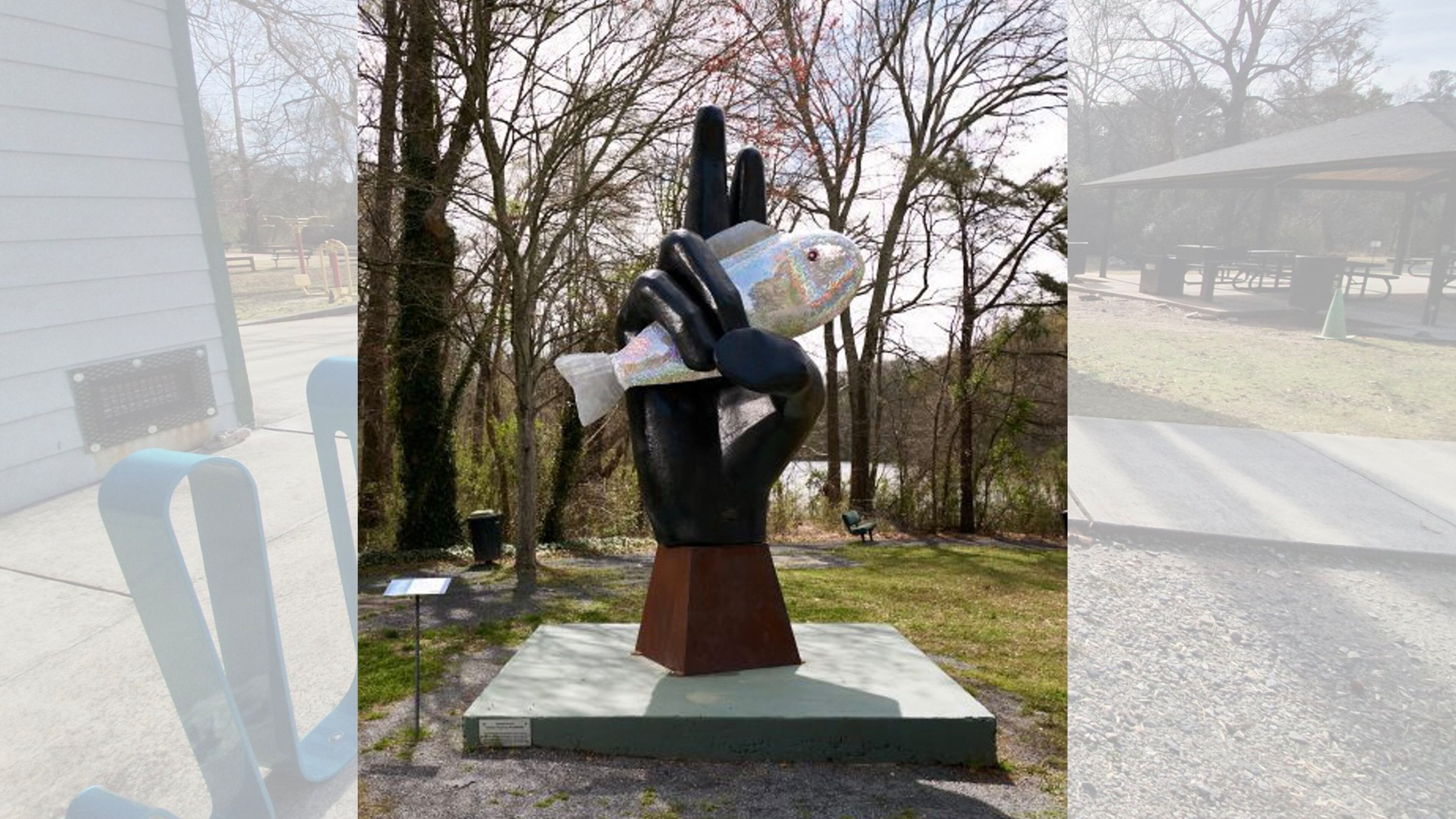Although Fish 2.0 by Stephen Fairfield has been temporarily removed from Don White Park due to construction by the National Park Service, Roswell Arts Fund will be filling the trails in the park soon with the inaugural ArtAround: Pathways project. (Courtesy Roswell Arts Fund)