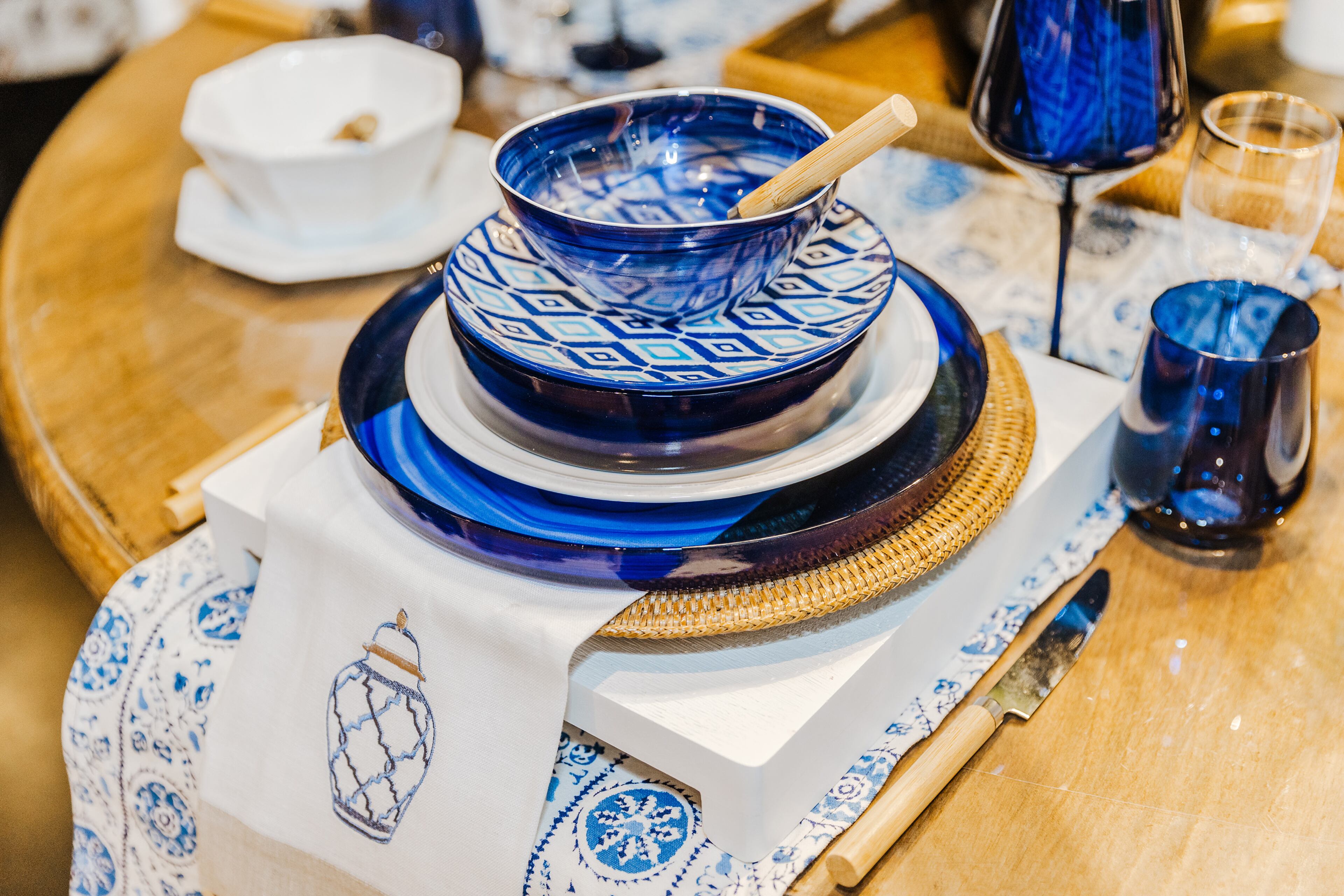 A powerful colored glass brings texture and a pop of vibrancy to your table settings and give your eyes a place to rest. (Provided photo/TNS)